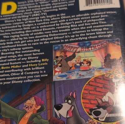 Walt Disney Oliver and Company VHS Animated Musical Family Movie - Image 3