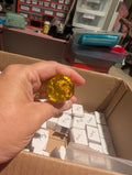 Set of 6 yellow crystal drawer knobs with scews - Image 1