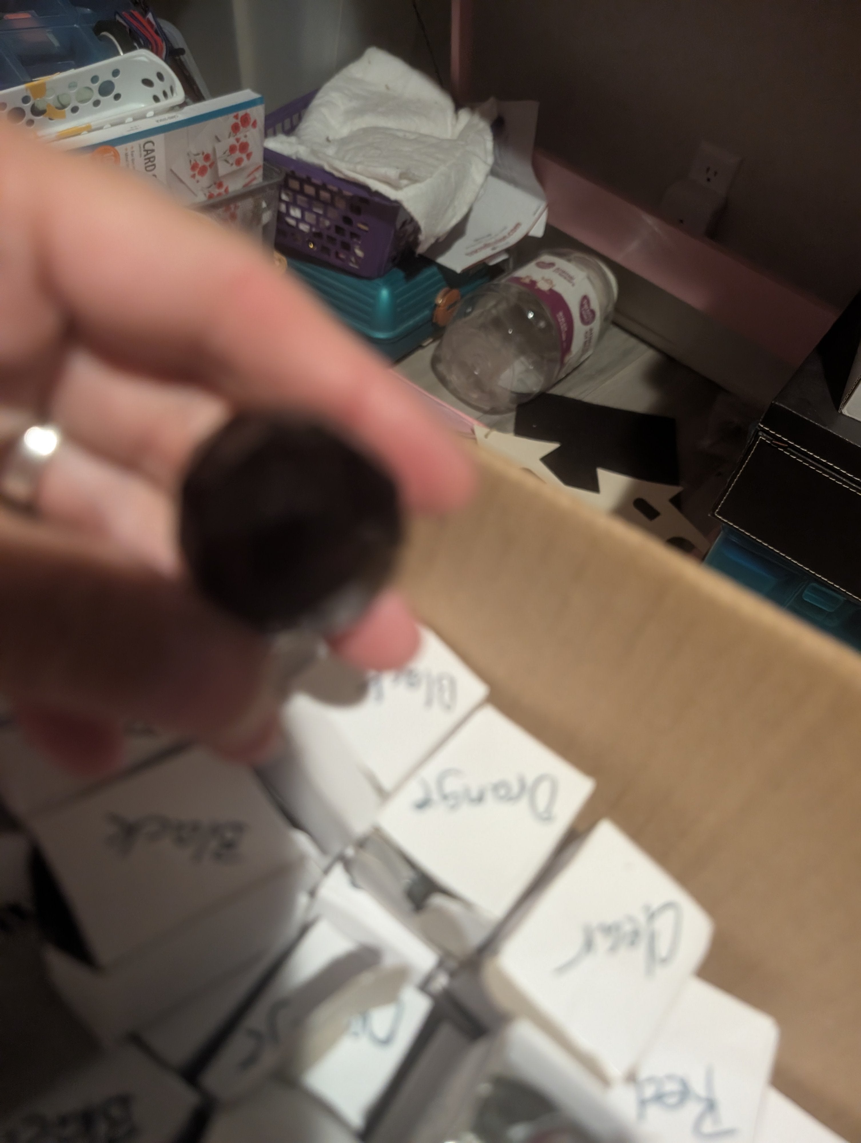 Set of 6 Black crystal drawer knobs with scews - Image 1