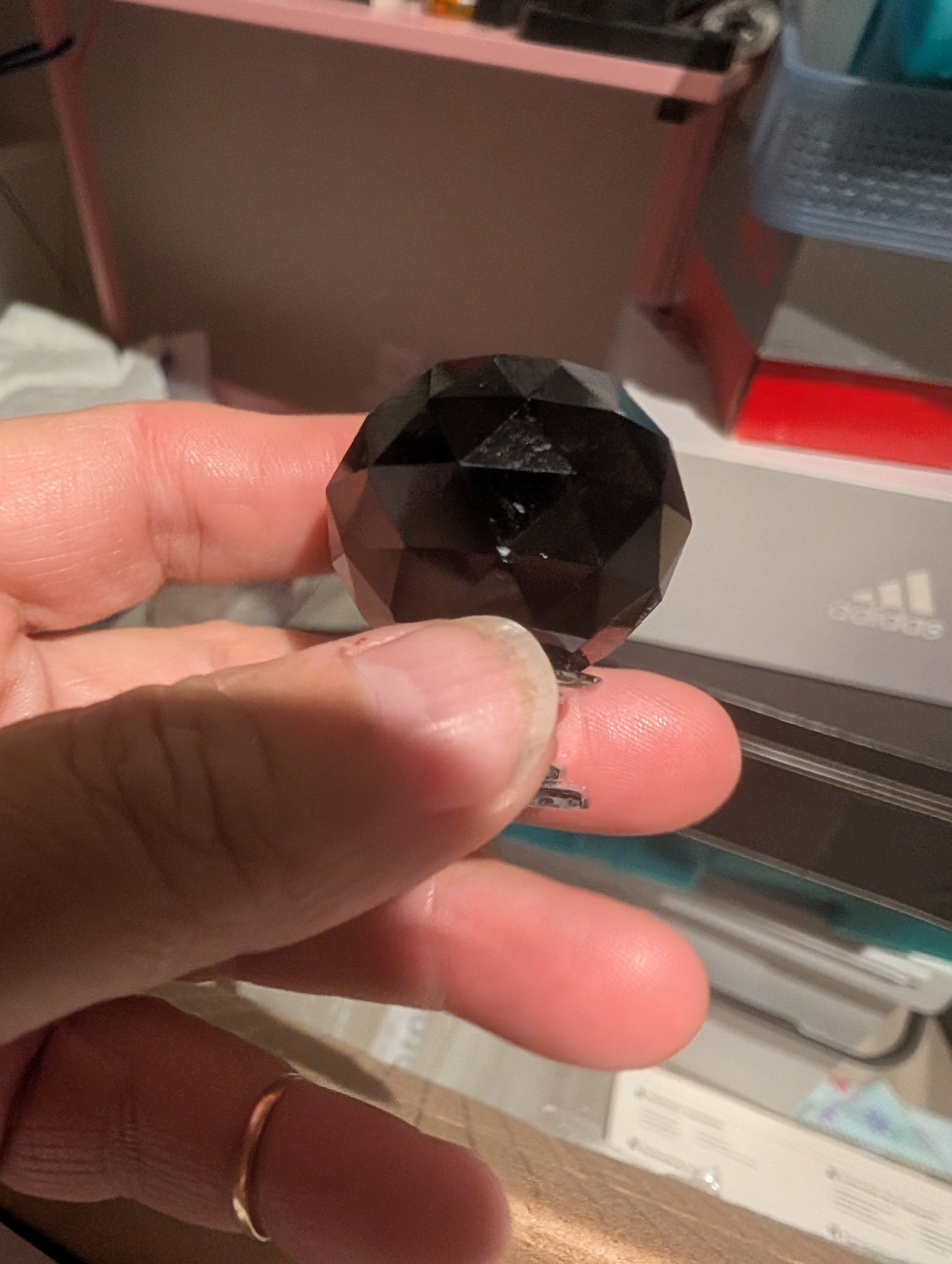 Set of 6 Black crystal drawer knobs with scews - Image 3