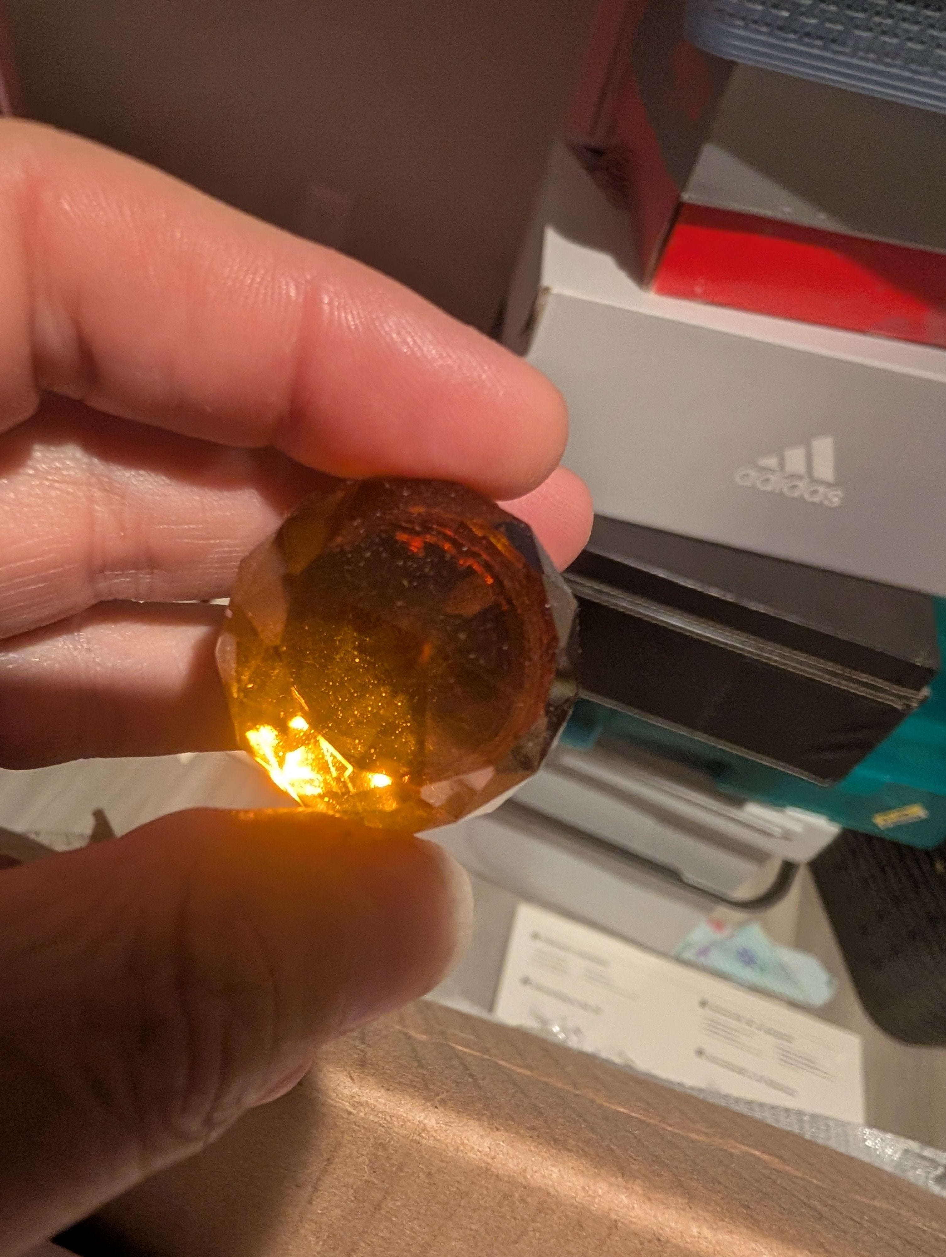 Set of 6 orange crystal drawer knobs with scews - Image 2