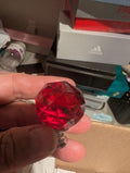 Set of 6 red crystal drawer knobs with scews - Image 1
