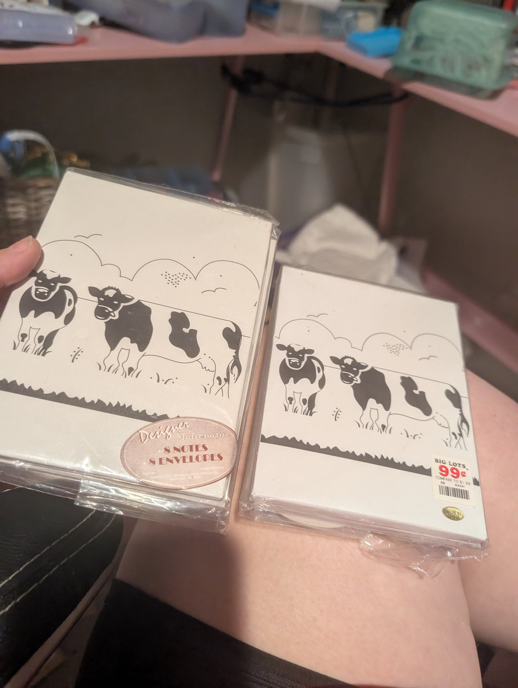 2 packs of cow note cards 8 per pack - Image 3