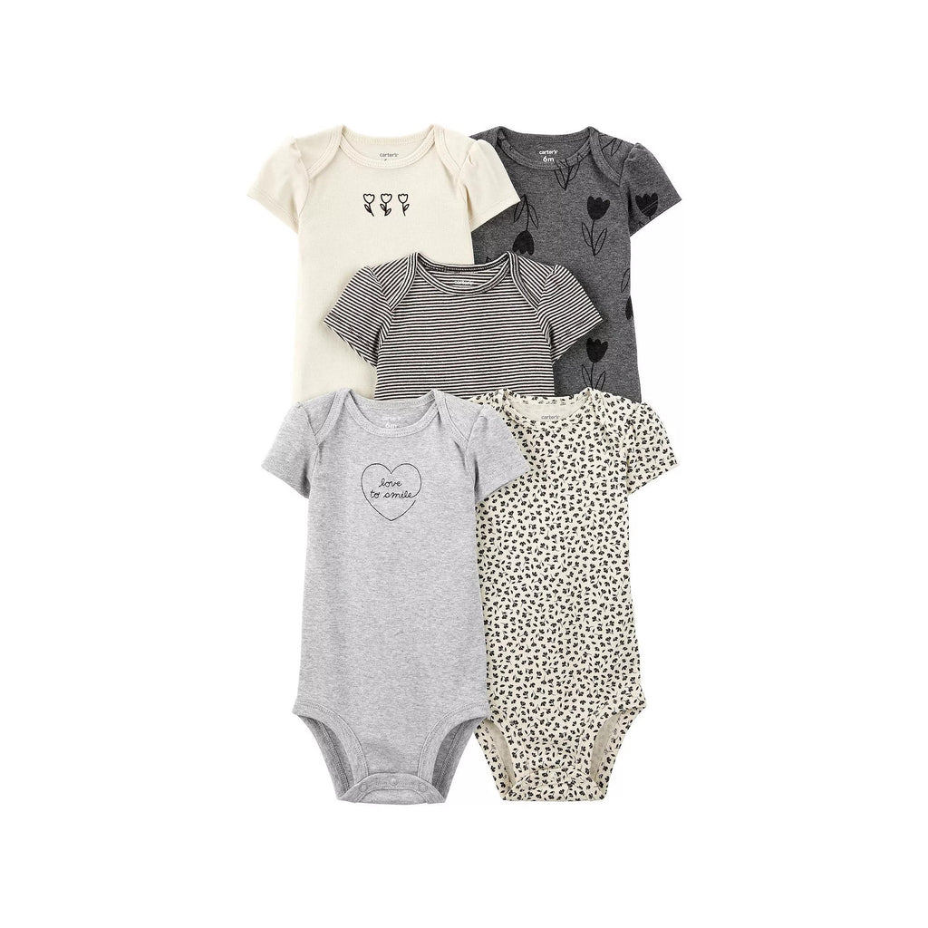 Baby Girl Carter's 5-Pack Floral Bodysuits, Girl's, Size: Newborn, Multi - Image 2