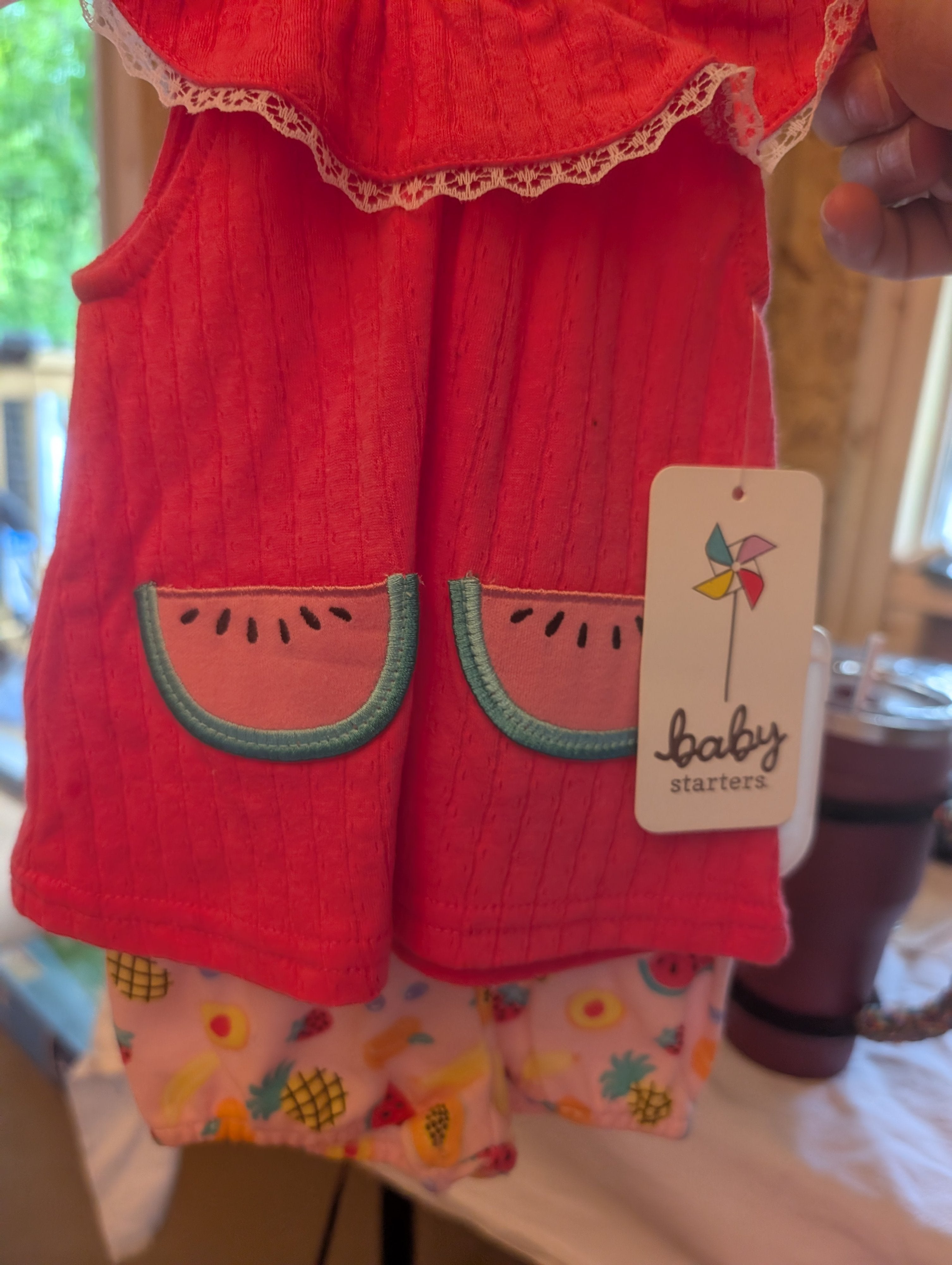 Cute baby outfit with watermelons - Image 1