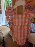 Pink Gingham Ruffle Baby Romper - Image 1