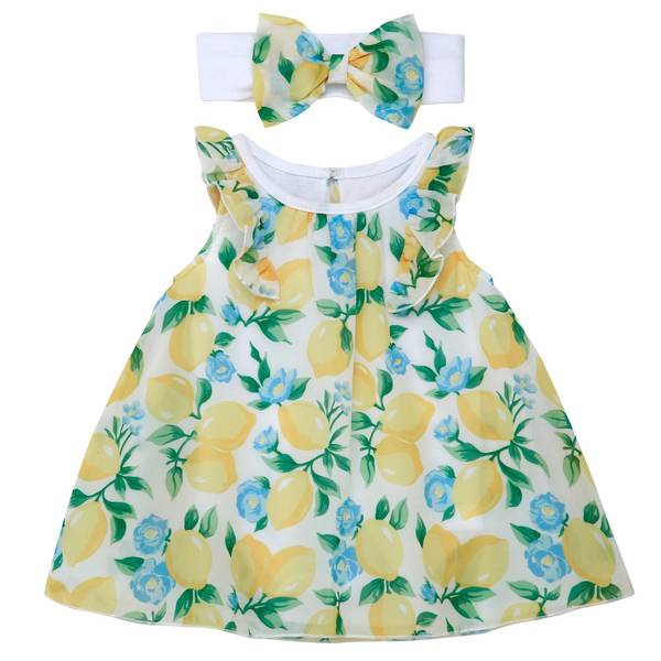Baby Starters Infant Girl's Lemon Floral Dress Set - Image 2