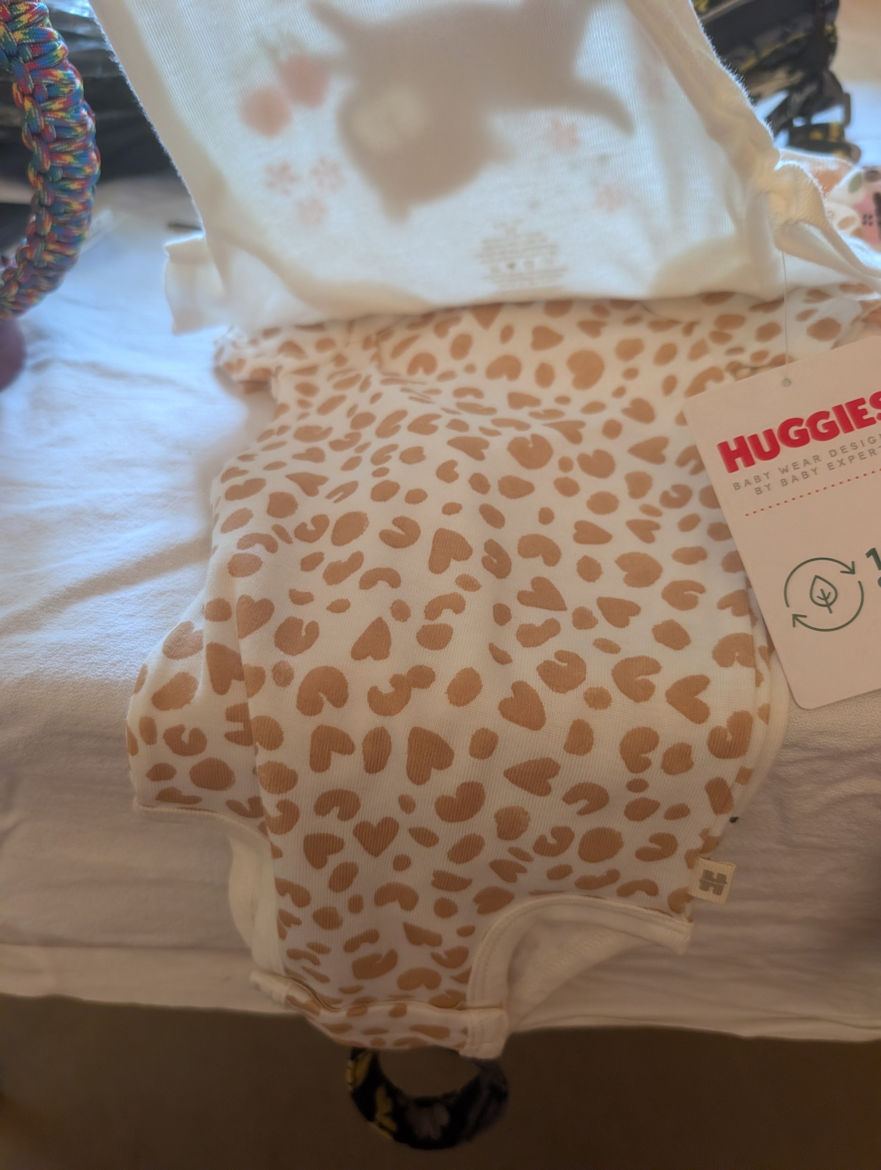 Huggies Organic Cotton Baby Bodysuit 3-Pack 3M - Image 2