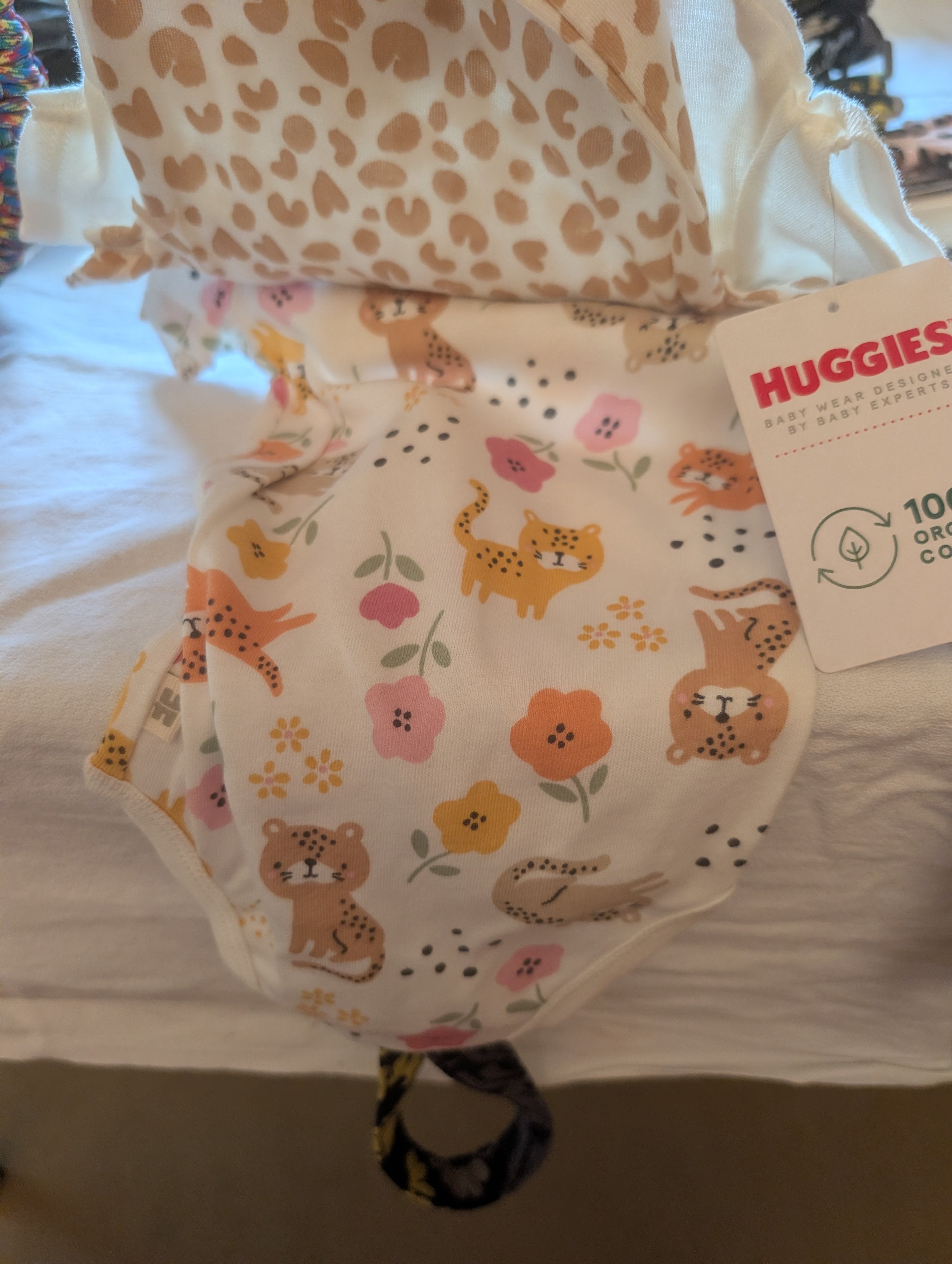 Huggies Organic Cotton Baby Bodysuit 3-Pack 3M - Image 3