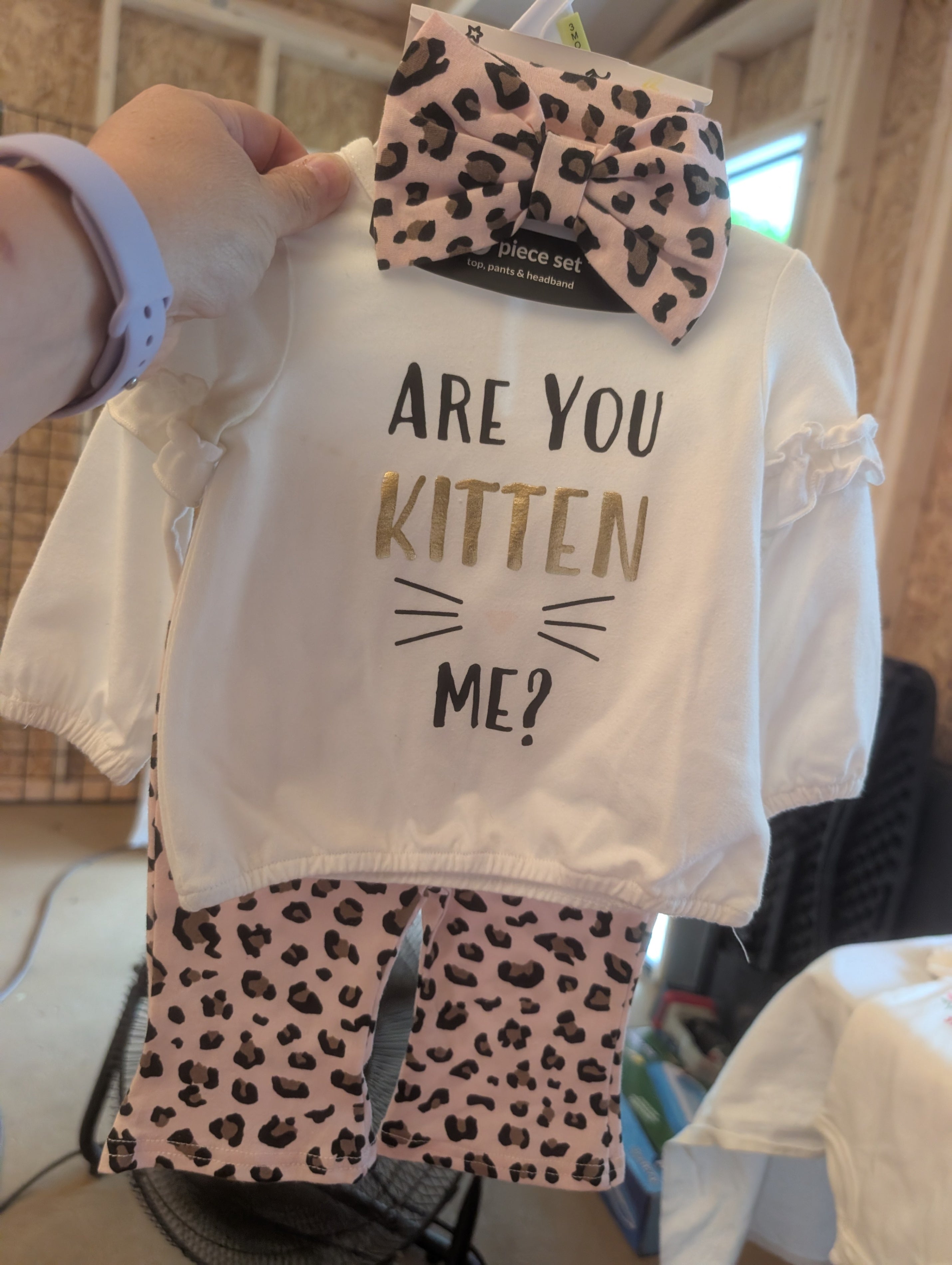 Baby Starters 3-Piece Set with Leopard Print Pants - Image 1