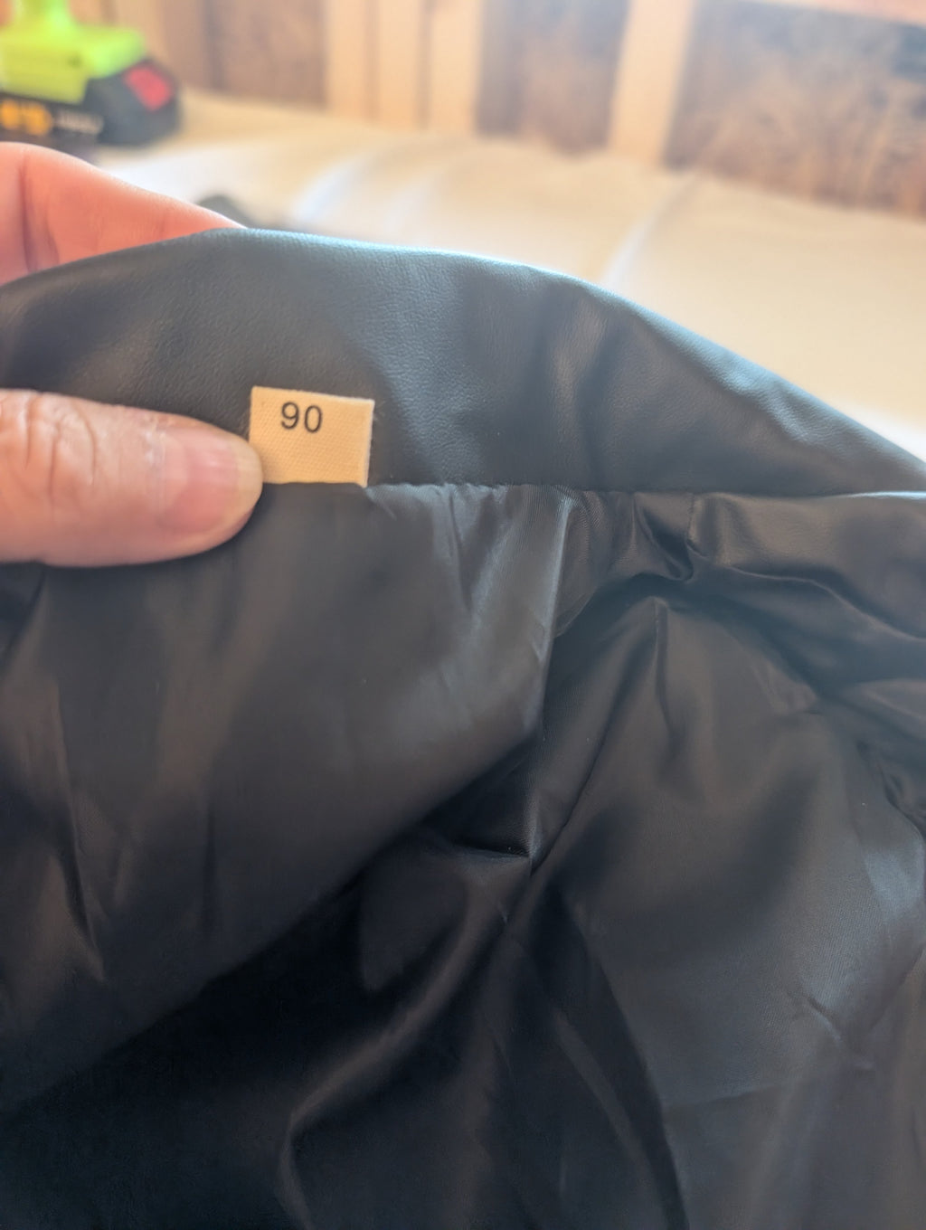 Children's Faux Leather Biker Jacket Size 90 - Image 4
