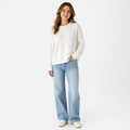 Macaron Cable Knit Sweater White Size S - Image 1