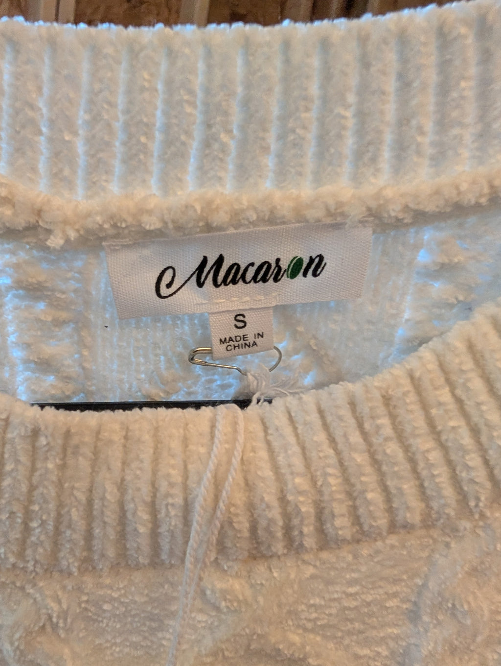 Macaron Cable Knit Sweater White Size S - Image 3