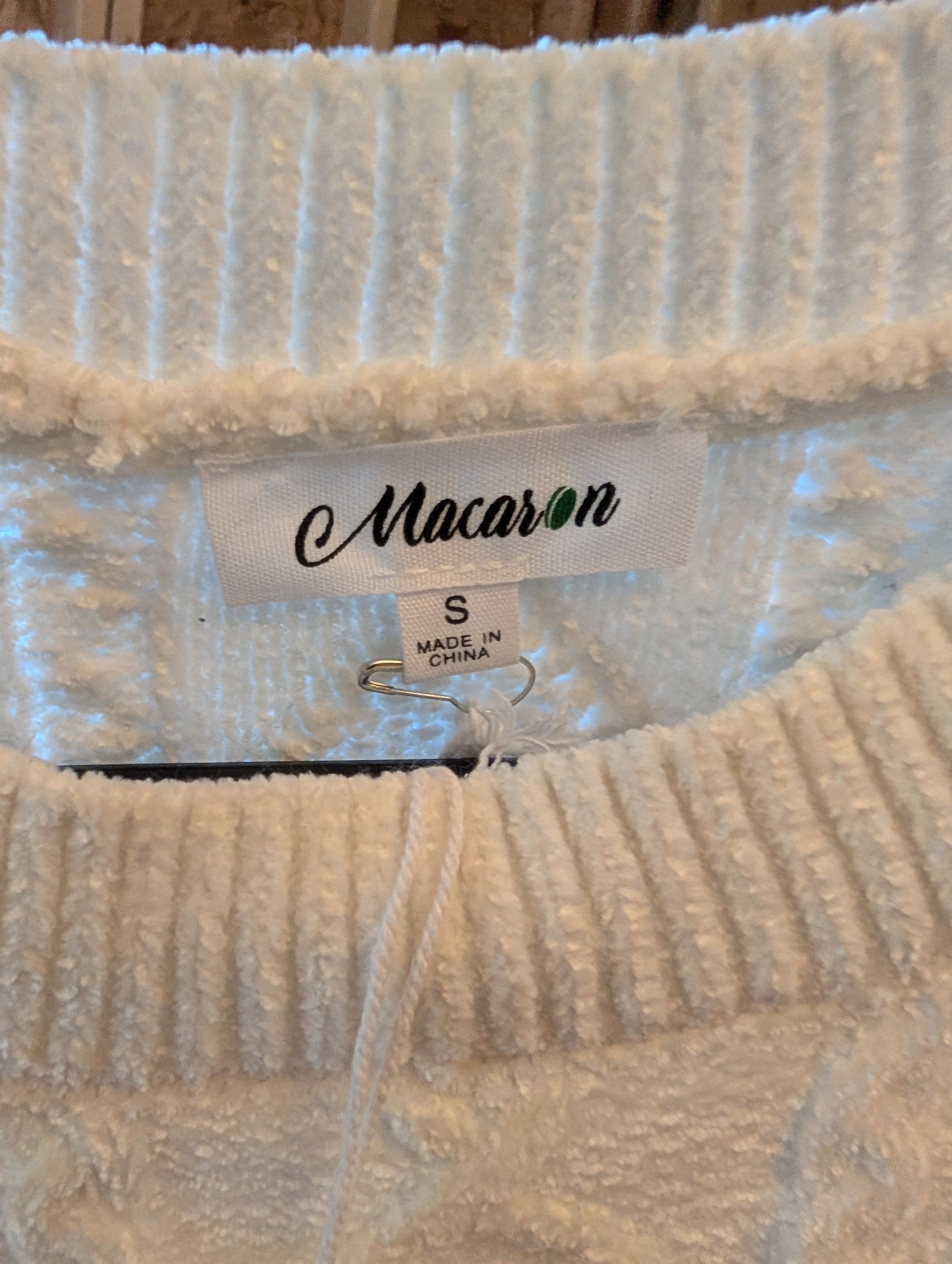 Macaron Cable Knit Sweater White Size S - Image 3