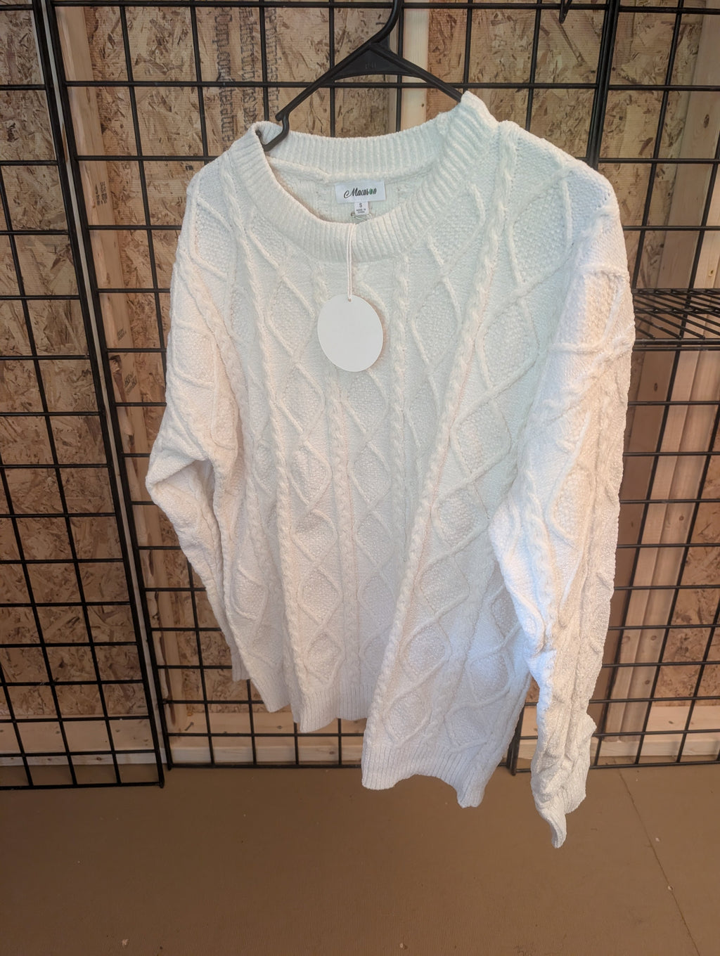Macaron Cable Knit Sweater White Size S - Image 2