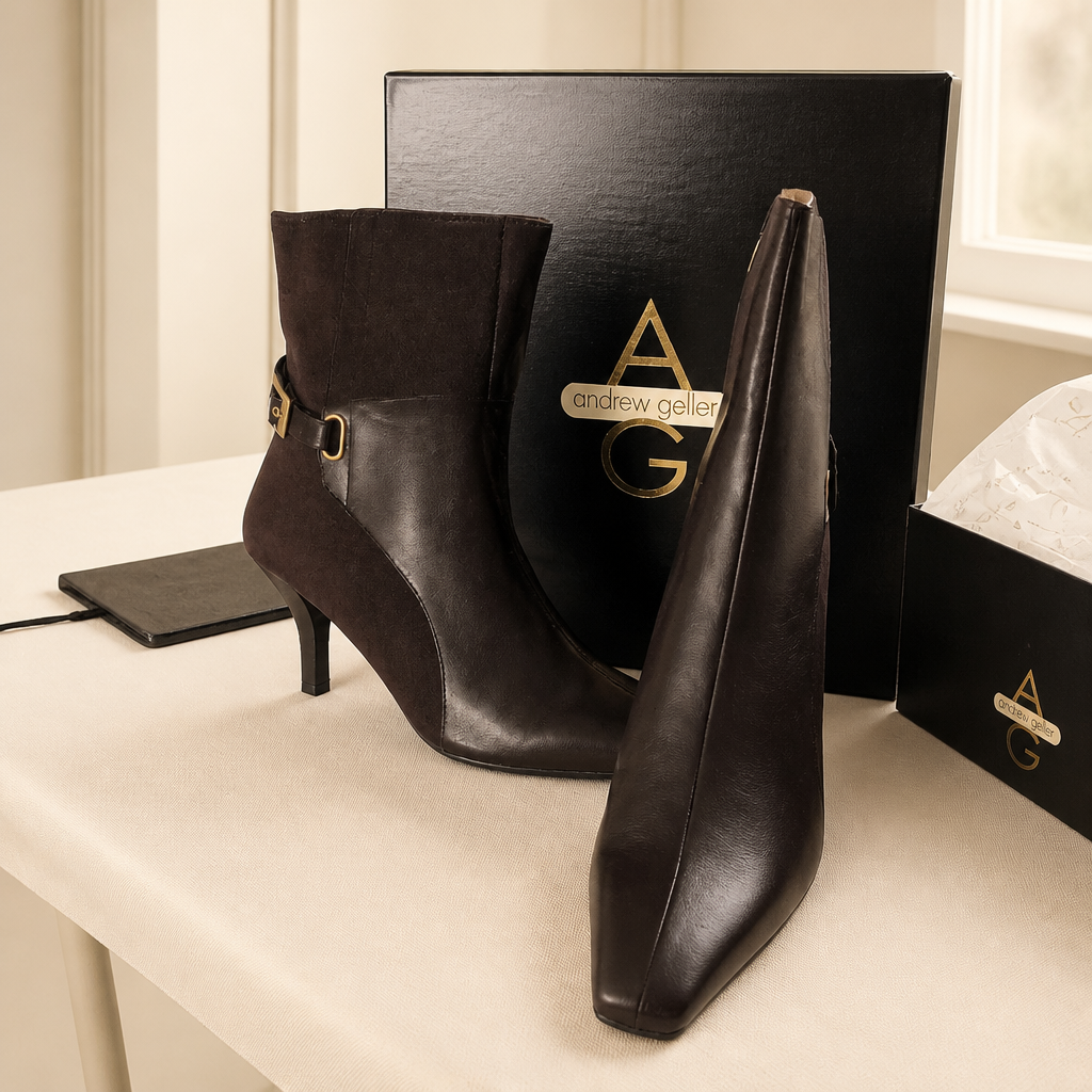 Andrew Geller Women's Ankle Boots with Kitten Heel - Image 1