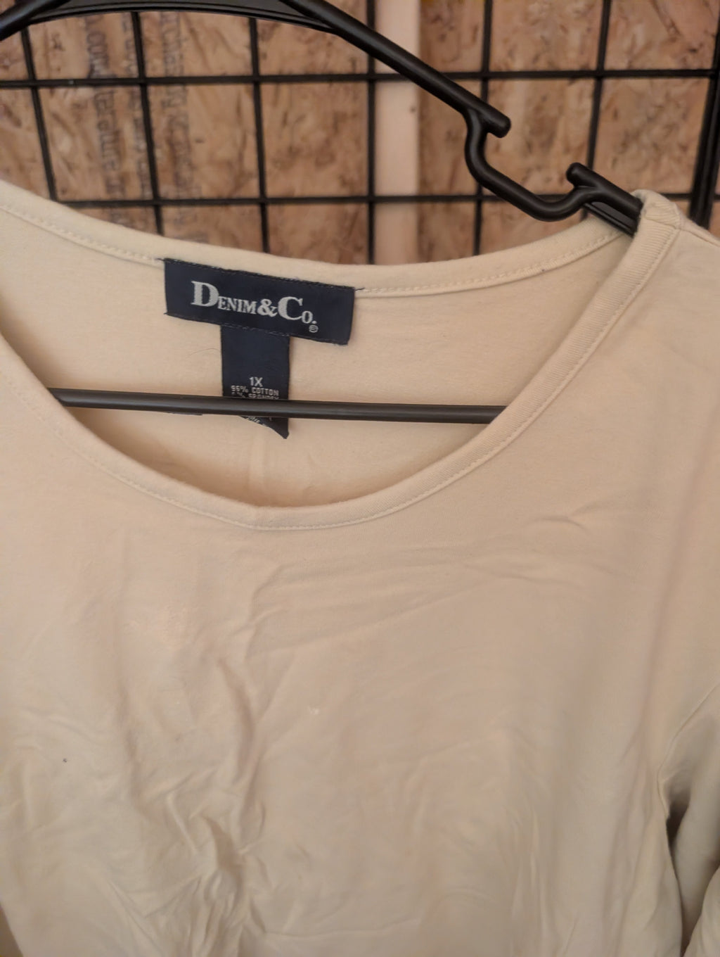 Denim & Co. Women's Beige Long Sleeve Top Size 1X - Image 3
