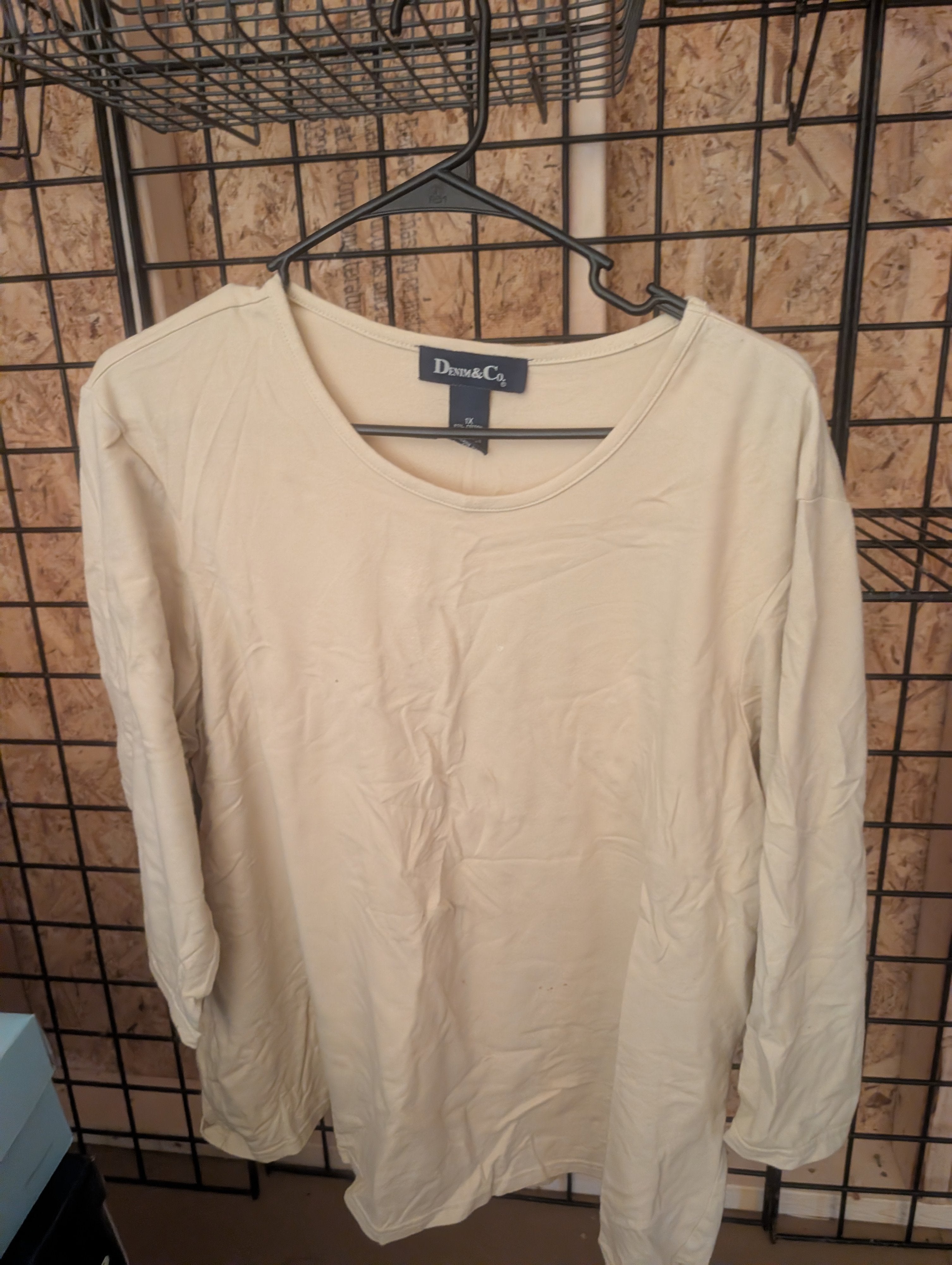 Denim & Co. Women's Beige Long Sleeve Top Size 1X - Image 2