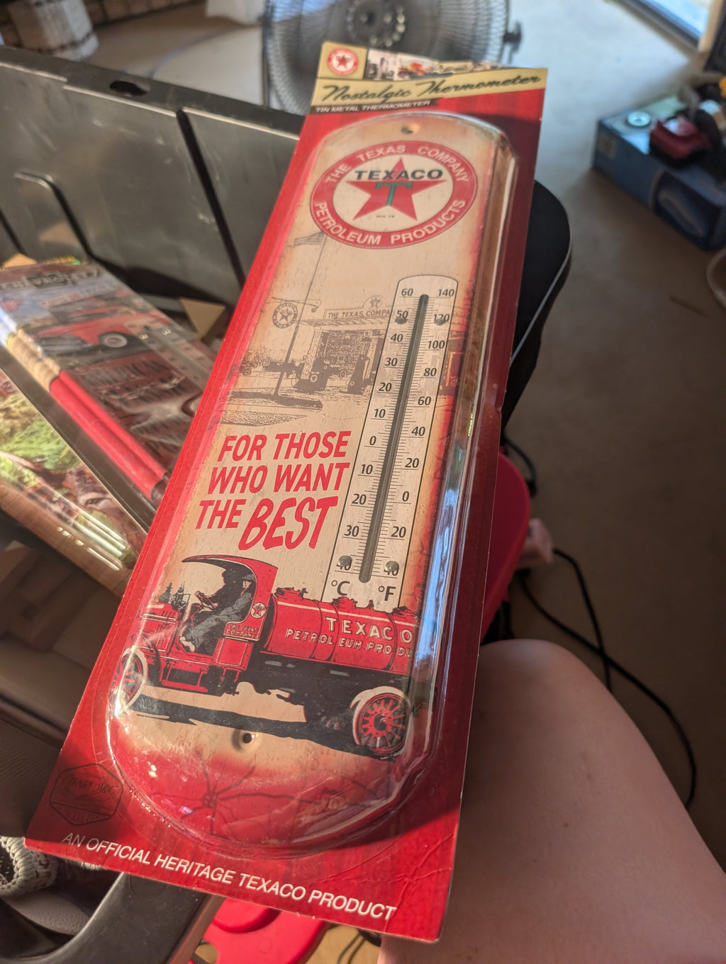 Texaco Nostalgic Tin Metal Thermometer Vintage Style - Image 2