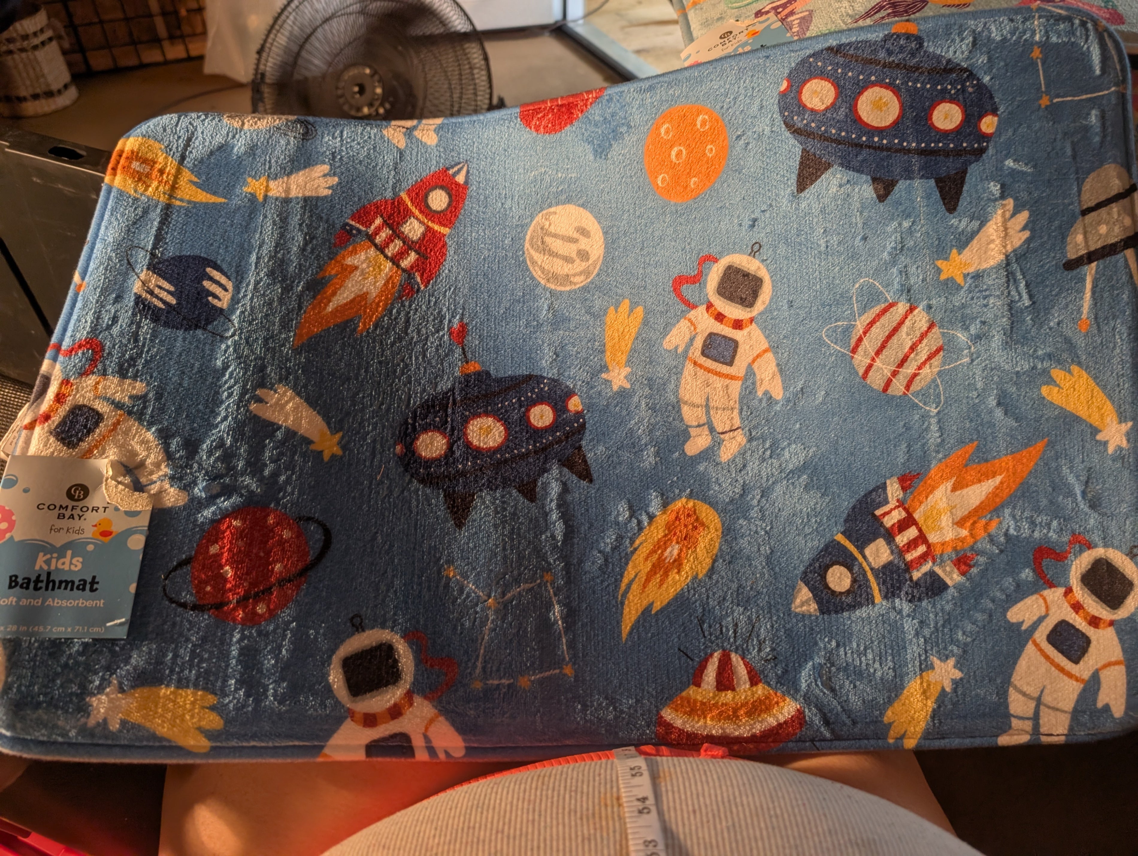 Comfort Bay Kids Bathmat Space Theme 18x28 - Image 1