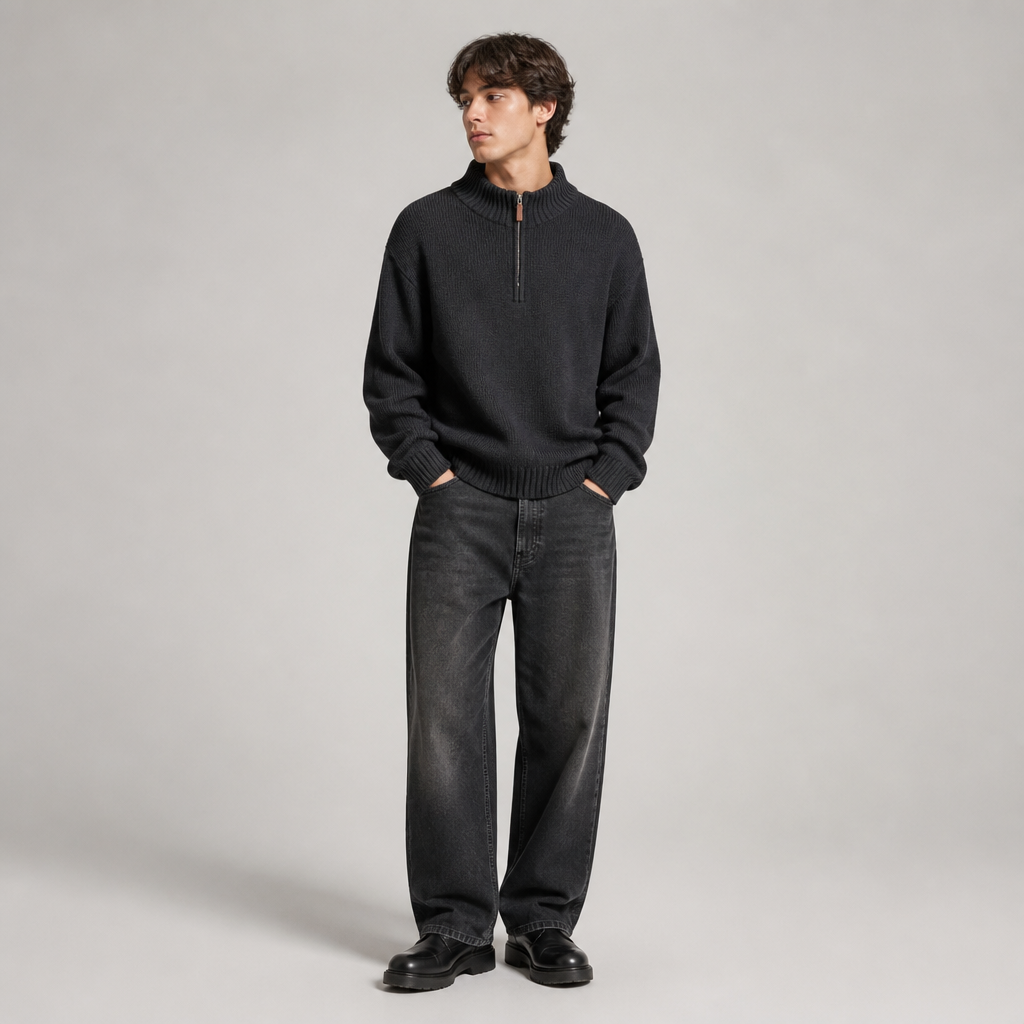 Polo Ralph Lauren Half-Zip Sweater Black Size M - Image 1