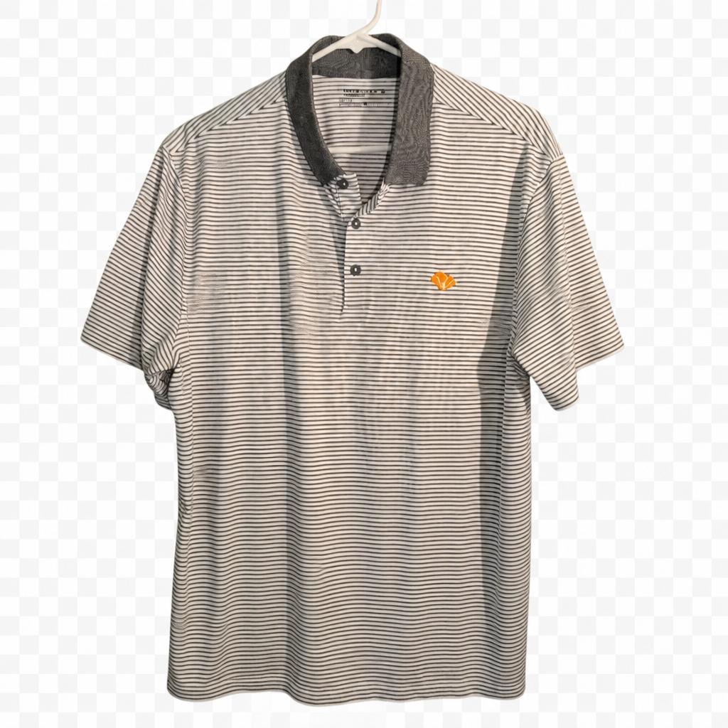 Nike Golf Dri-Fit Striped Polo Shirt Size L - Image 1