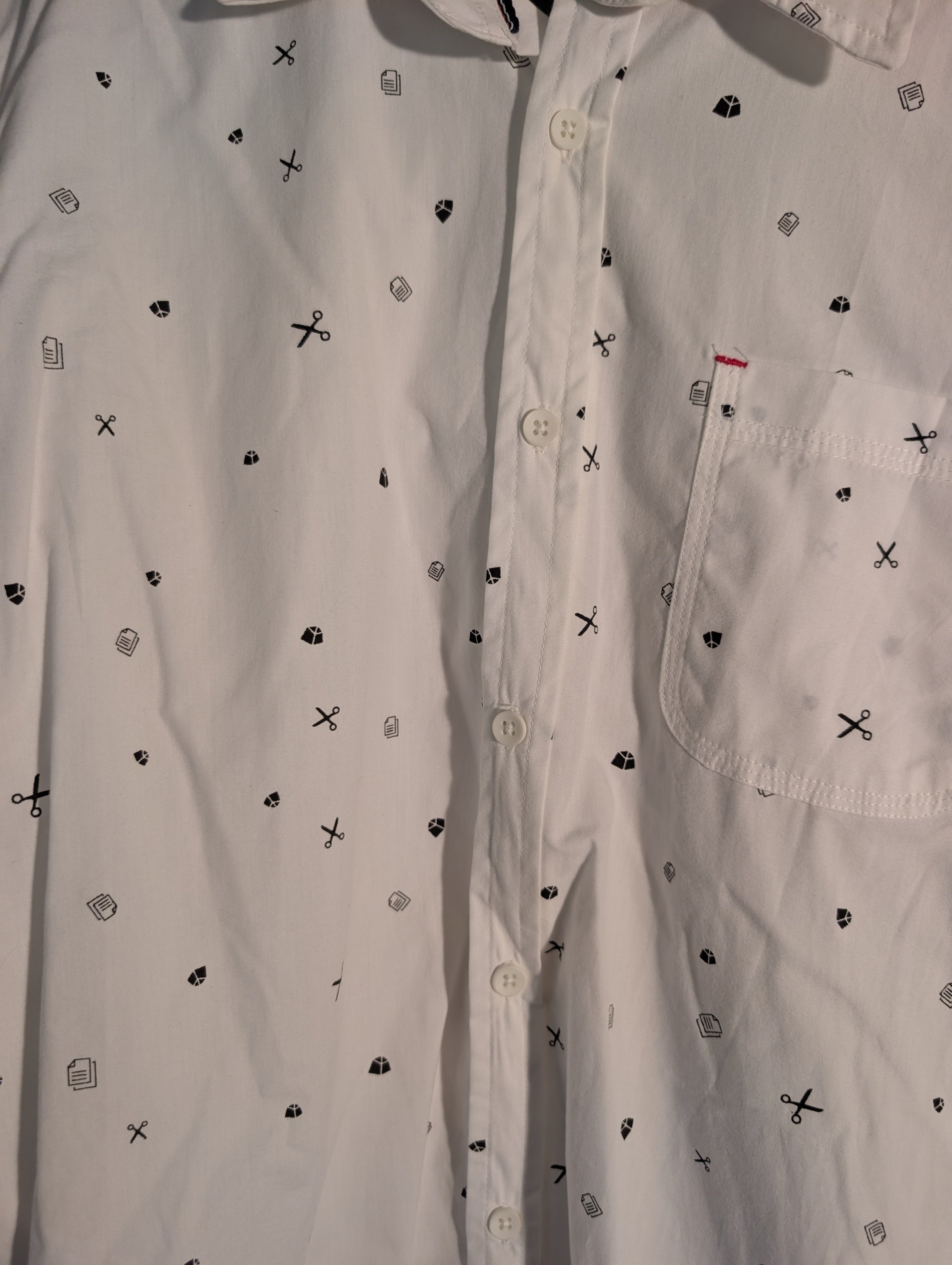 Burnside Men's White Patterned Button-Up Shirt XL - Image 3