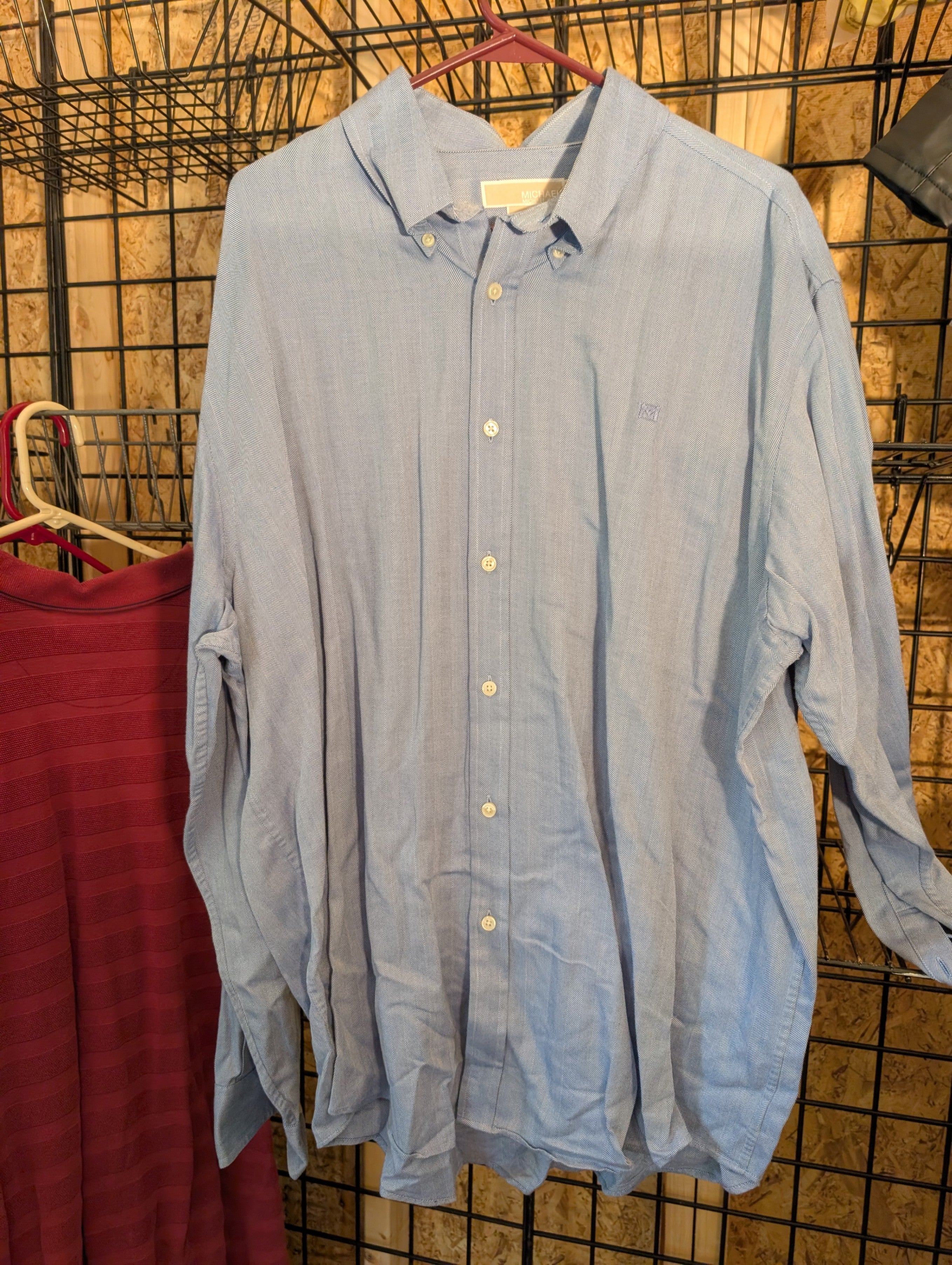 Michael Kors Men's Blue Button-Up Shirt XXL - Image 2