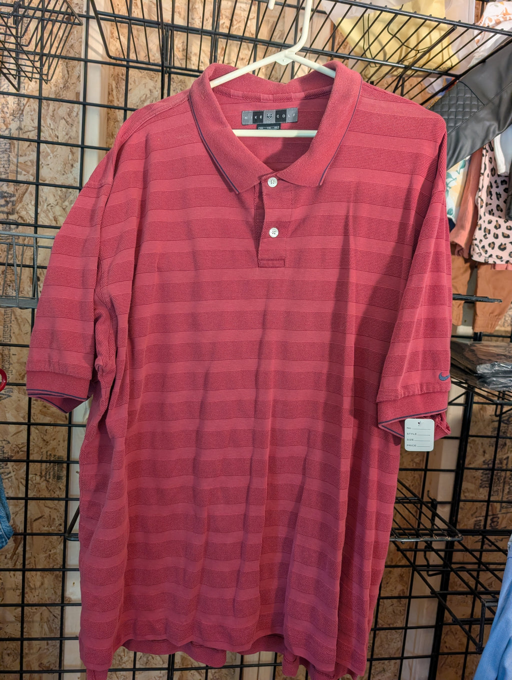 Nike Golf Polo Shirt XXL Red Striped - Image 2