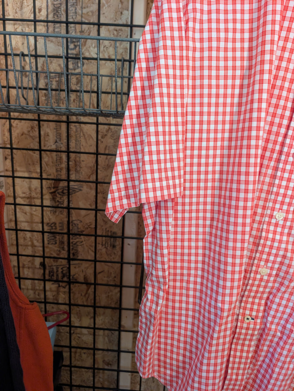 Nautica Red Gingham Short Sleeve Shirt XXL - Image 3