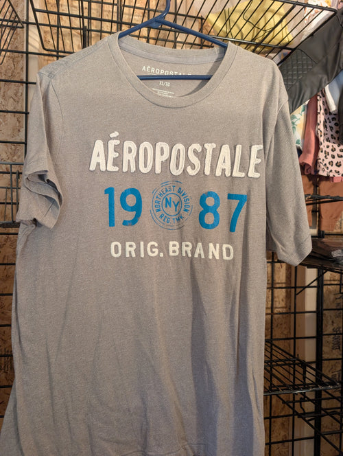 Aeropostale Men's Graphic T-Shirt XL Grey - Image 2