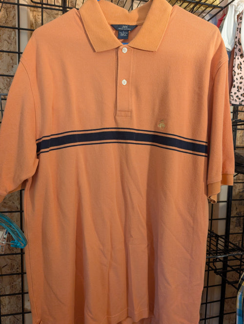 Brooks Brothers 346 Polo Shirt L Orange Cotton - Image 1