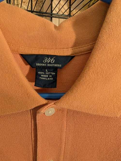 Brooks Brothers 346 Polo Shirt L Orange Cotton - Image 2