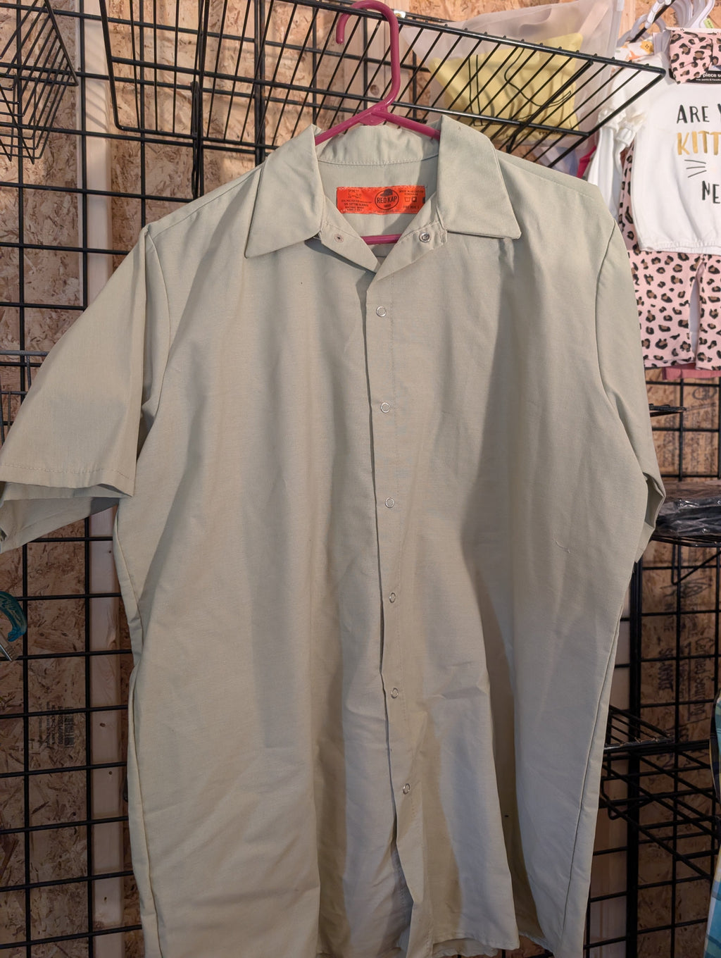 Red Kap Men's Snap Front Shirt Size L 65% Polyester 35% Cotton - Image 1