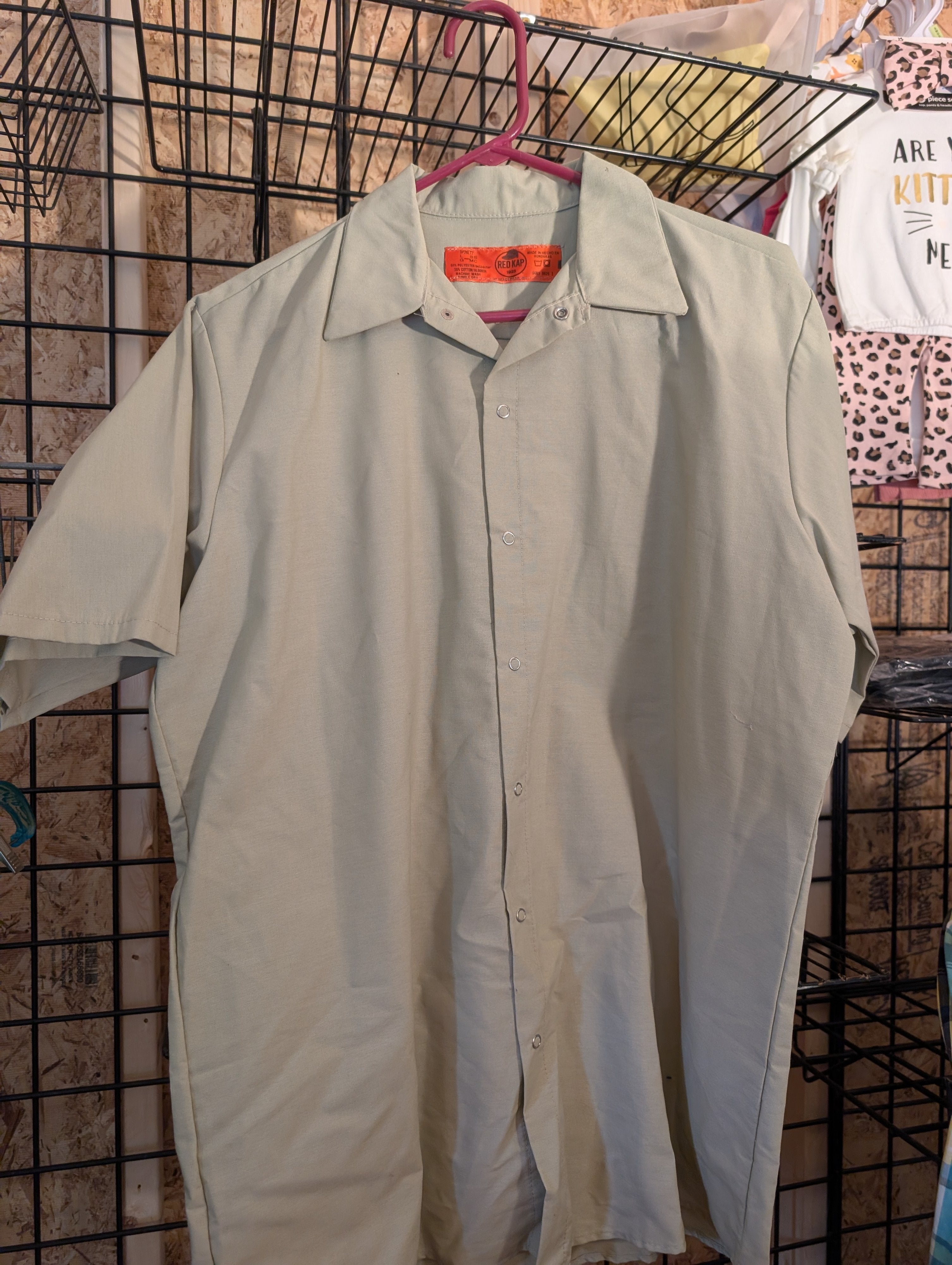 Red Kap Men's Snap Front Shirt Size L 65% Polyester 35% Cotton - Image 1