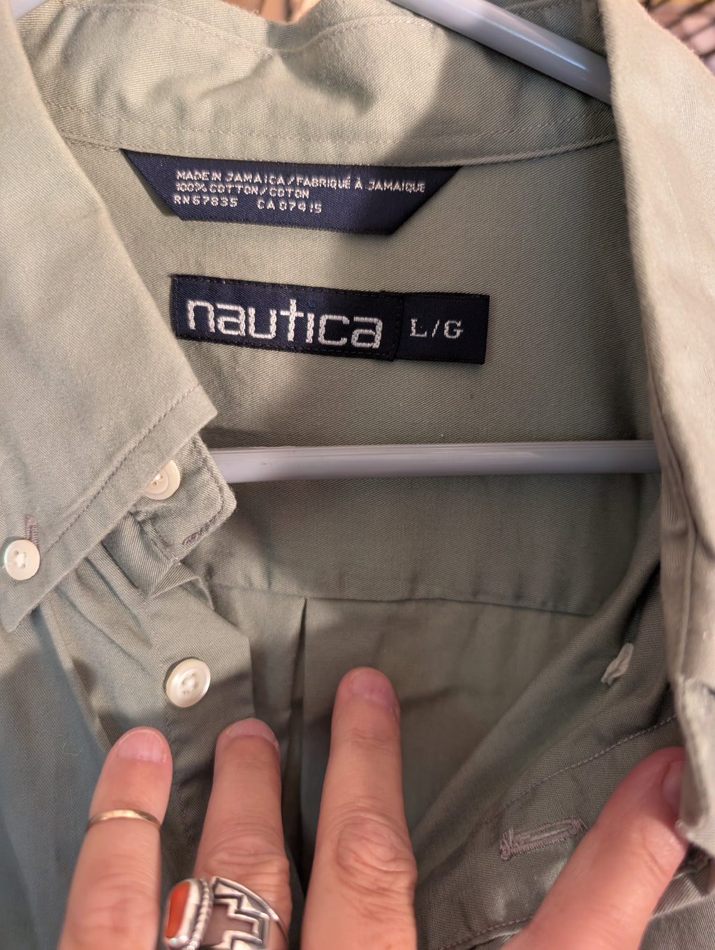 Nautica Men's Short Sleeve Button-Up Shirt Size L - Image 3