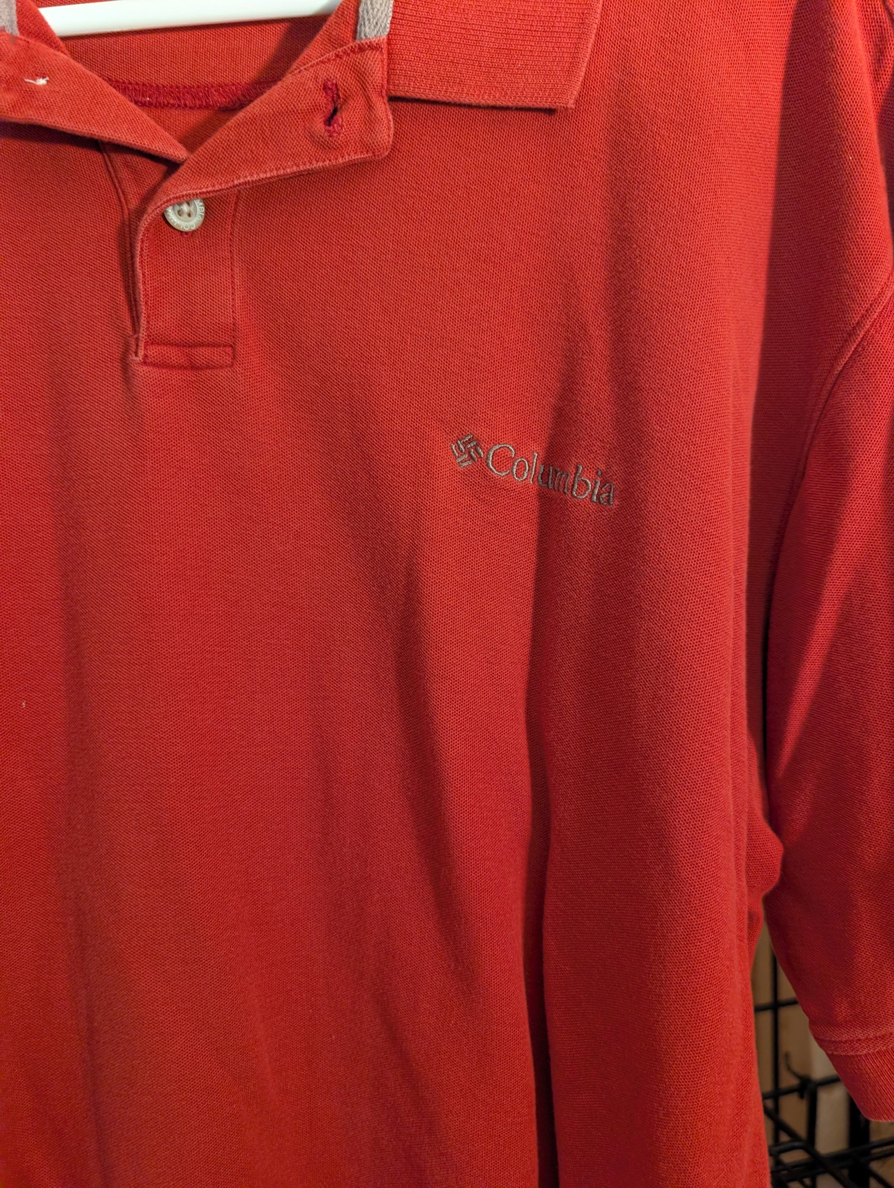 Columbia Men's Red Polo Shirt Size Large - Image 4