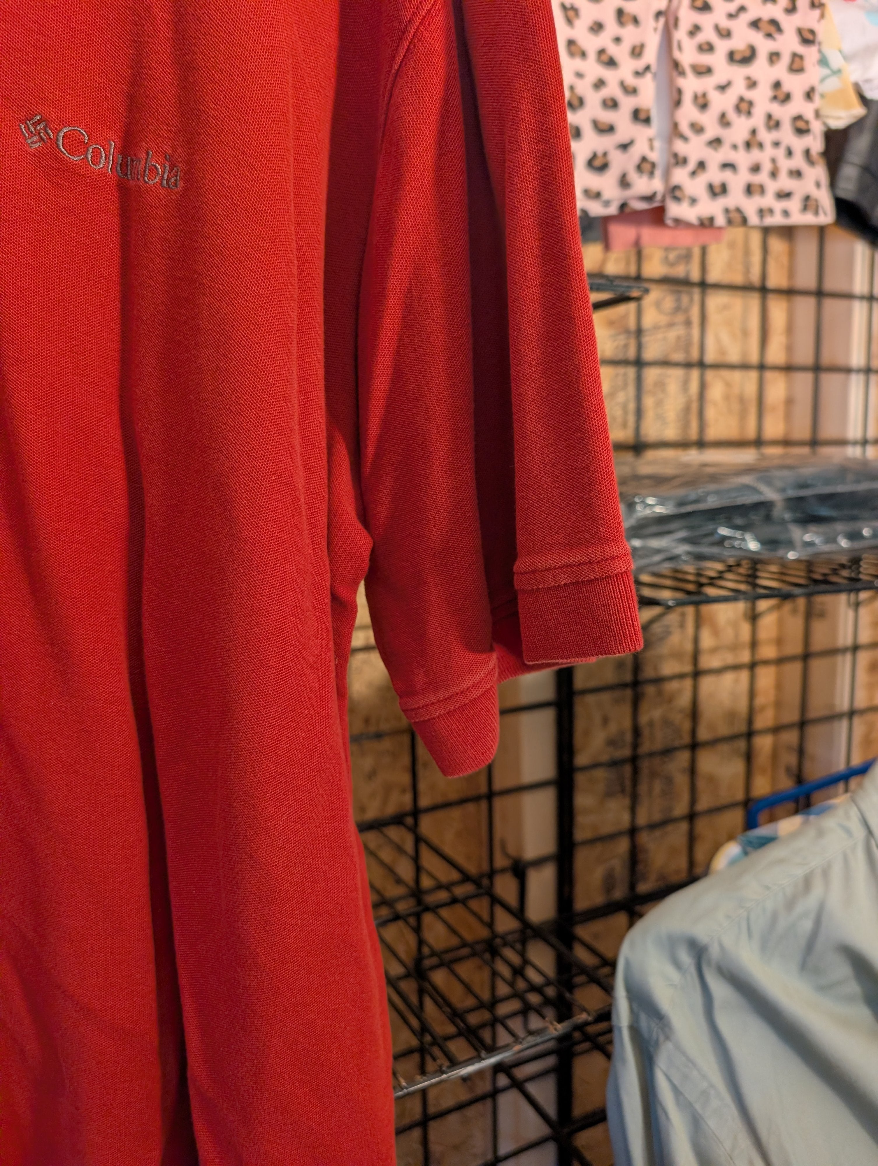 Columbia Men's Red Polo Shirt Size Large - Image 3