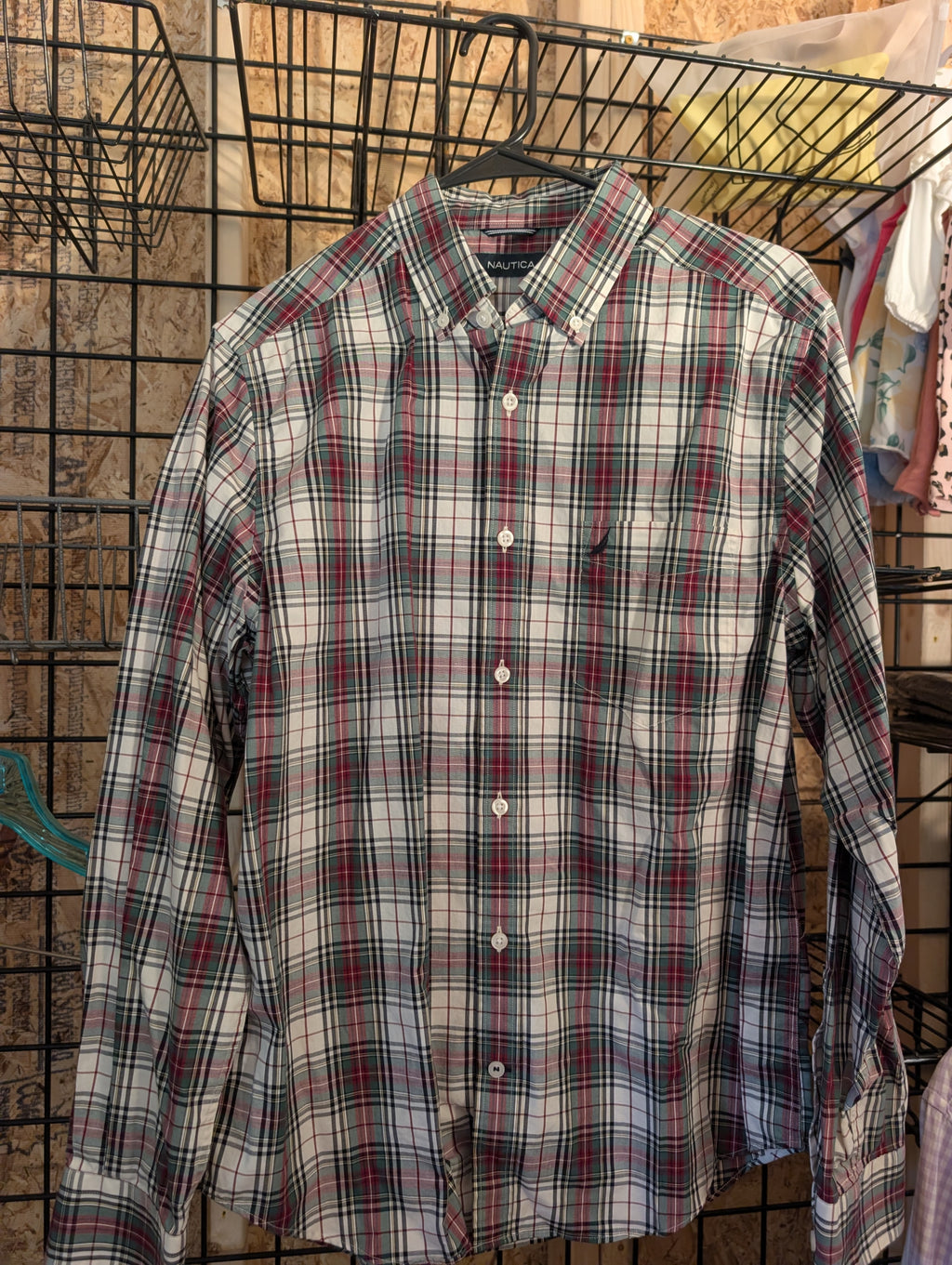 Nautica Men's Plaid Button-Down Shirt Size M - Image 1