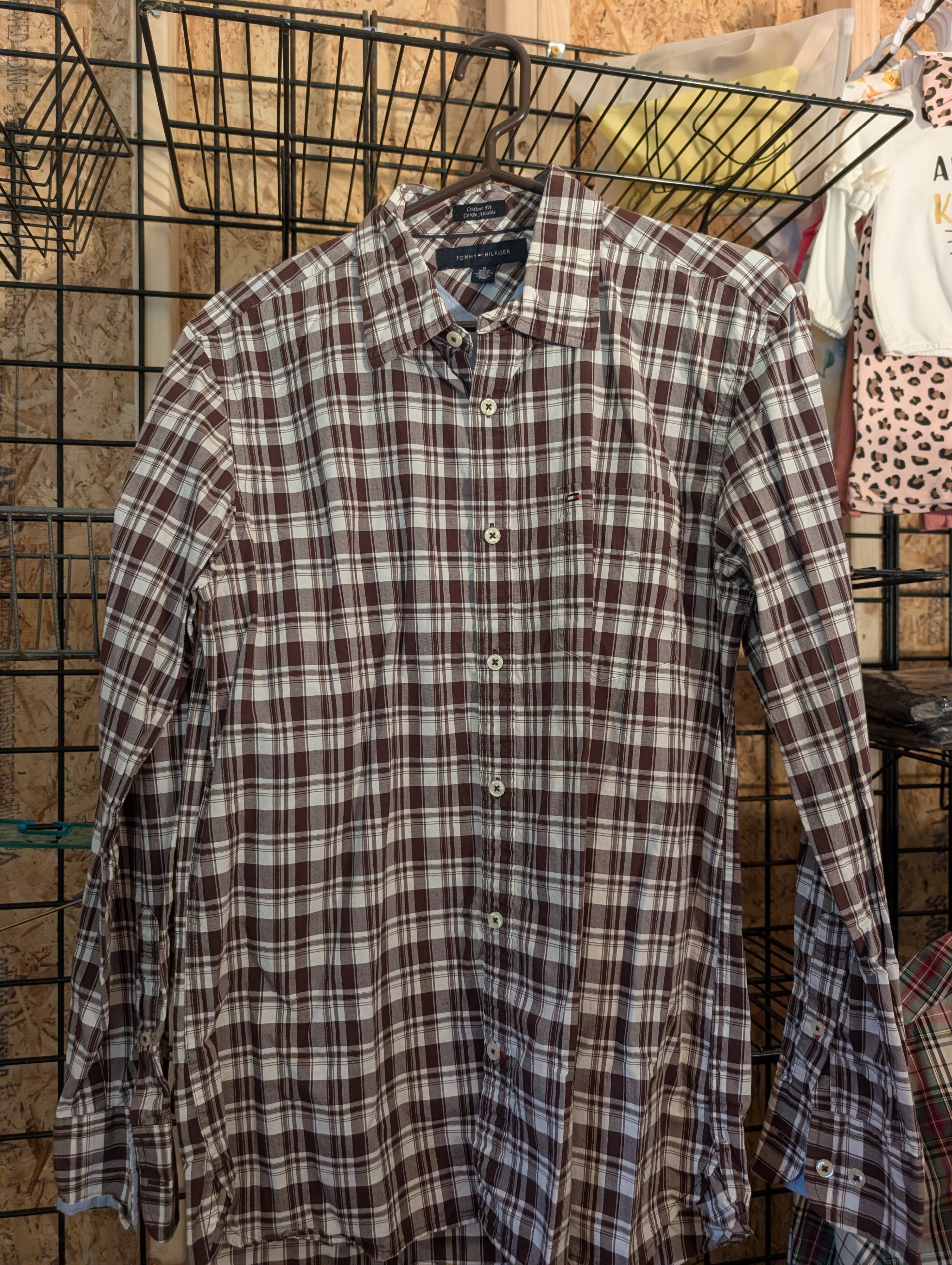 Tommy Hilfiger Men's Plaid Custom Fit Shirt Size M - Image 1