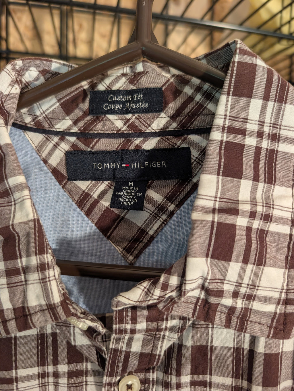 Tommy Hilfiger Men's Plaid Custom Fit Shirt Size M - Image 2