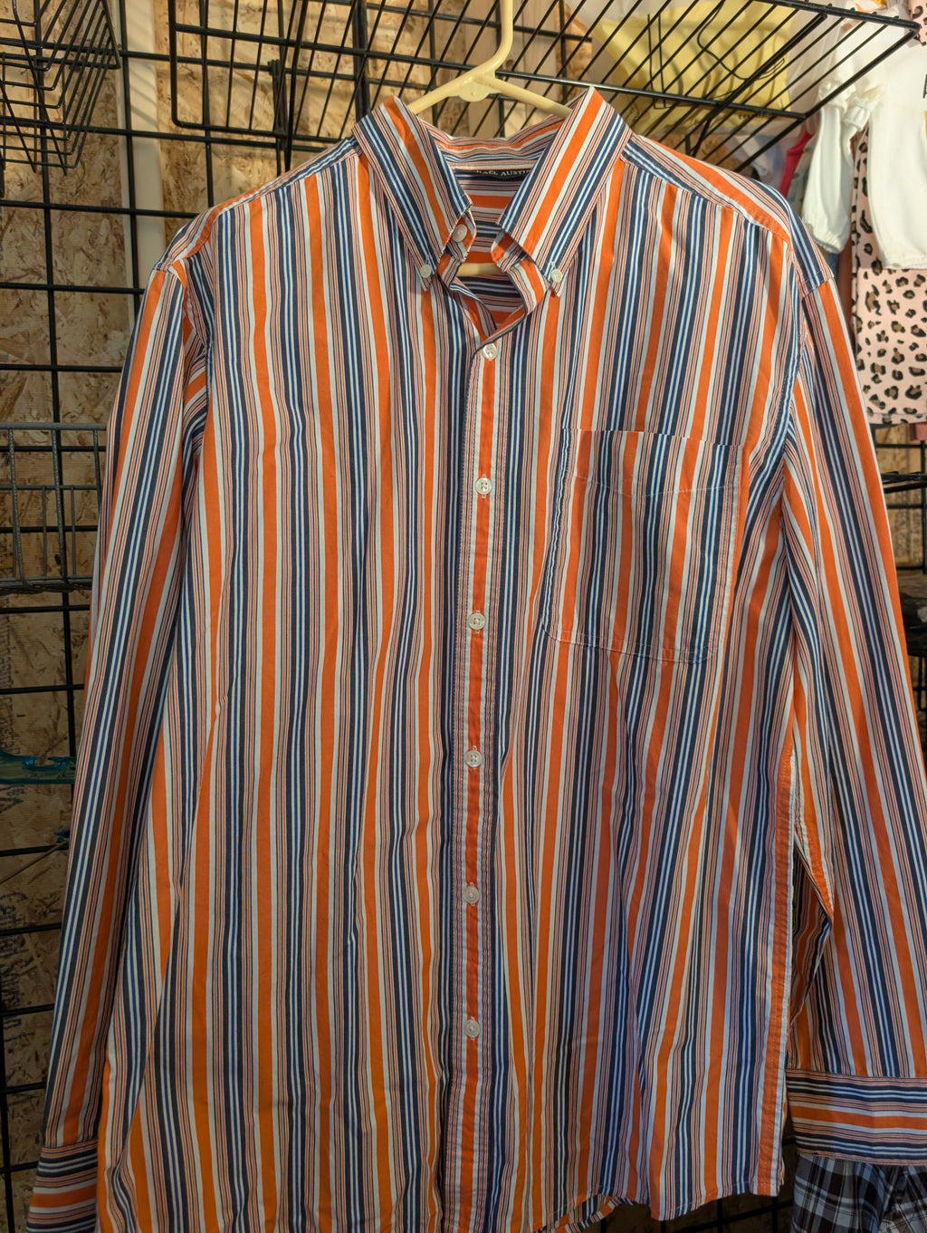 Michael Austin Striped Button-Up Shirt Size M - Image 1