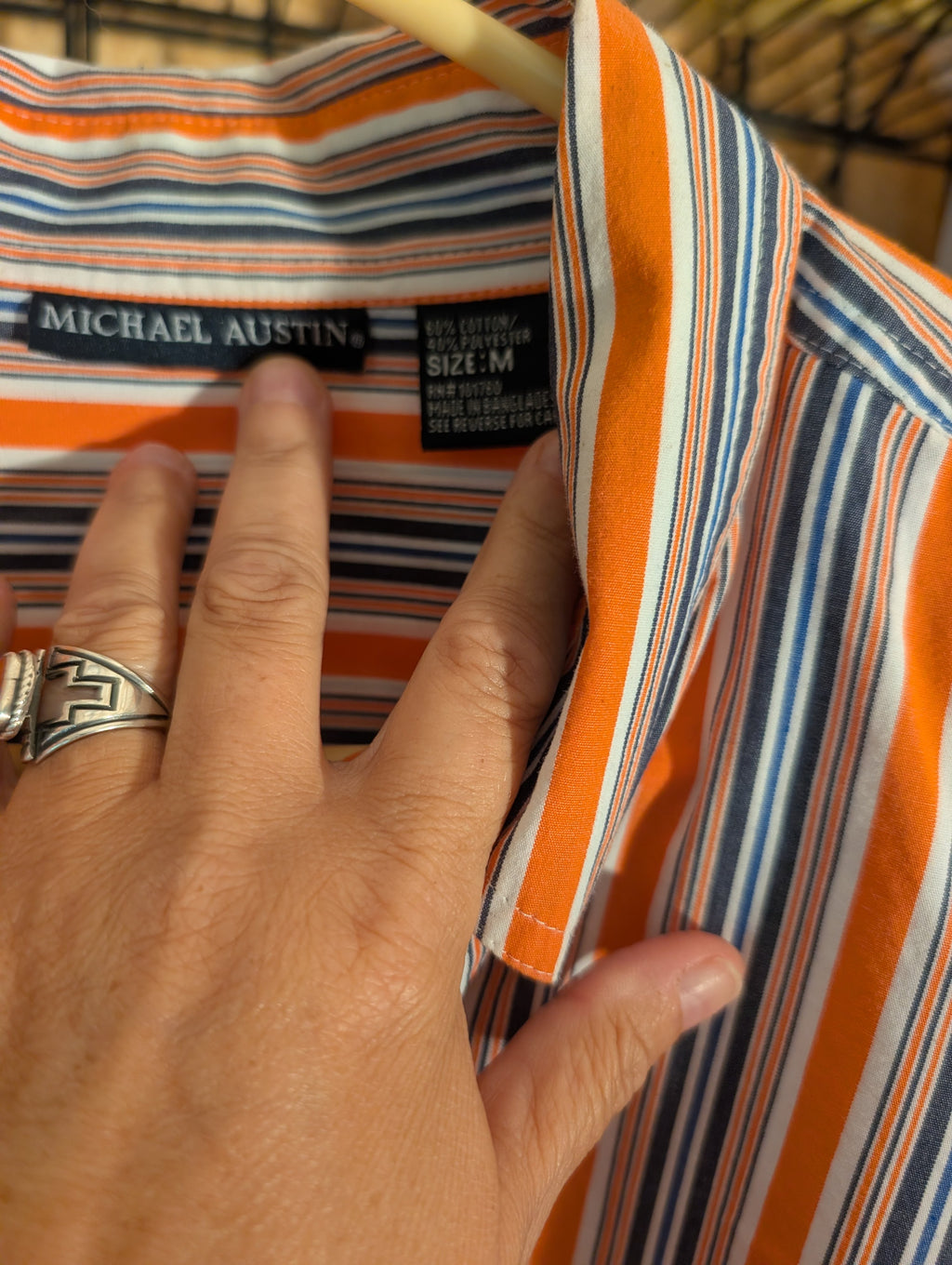 Michael Austin Striped Button-Up Shirt Size M - Image 3