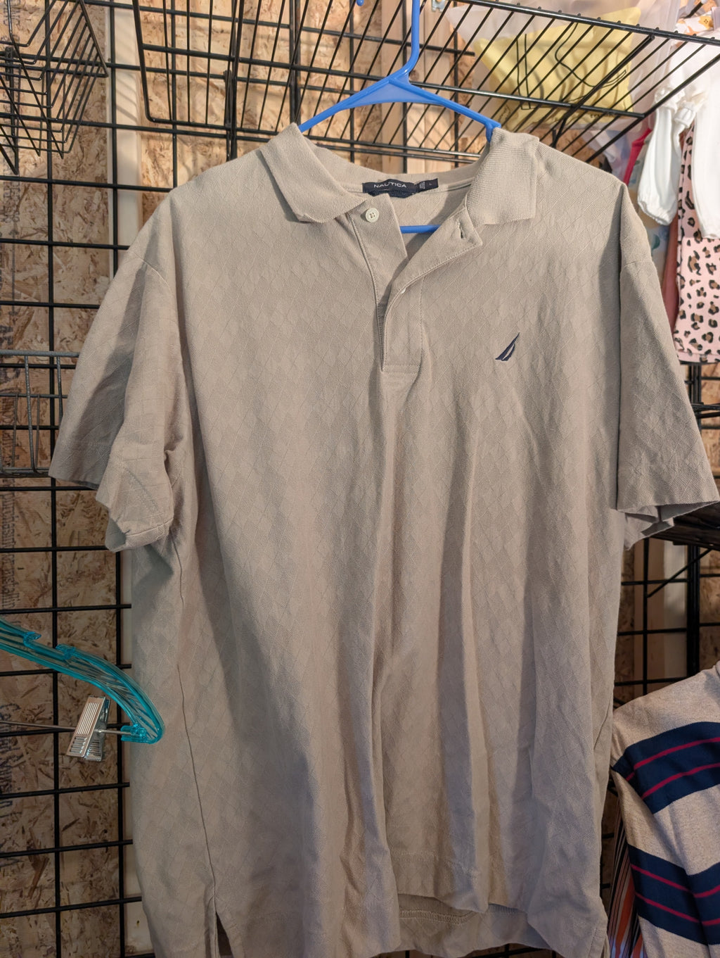 Nautica Men's Polo Shirt Beige Size L - Image 1