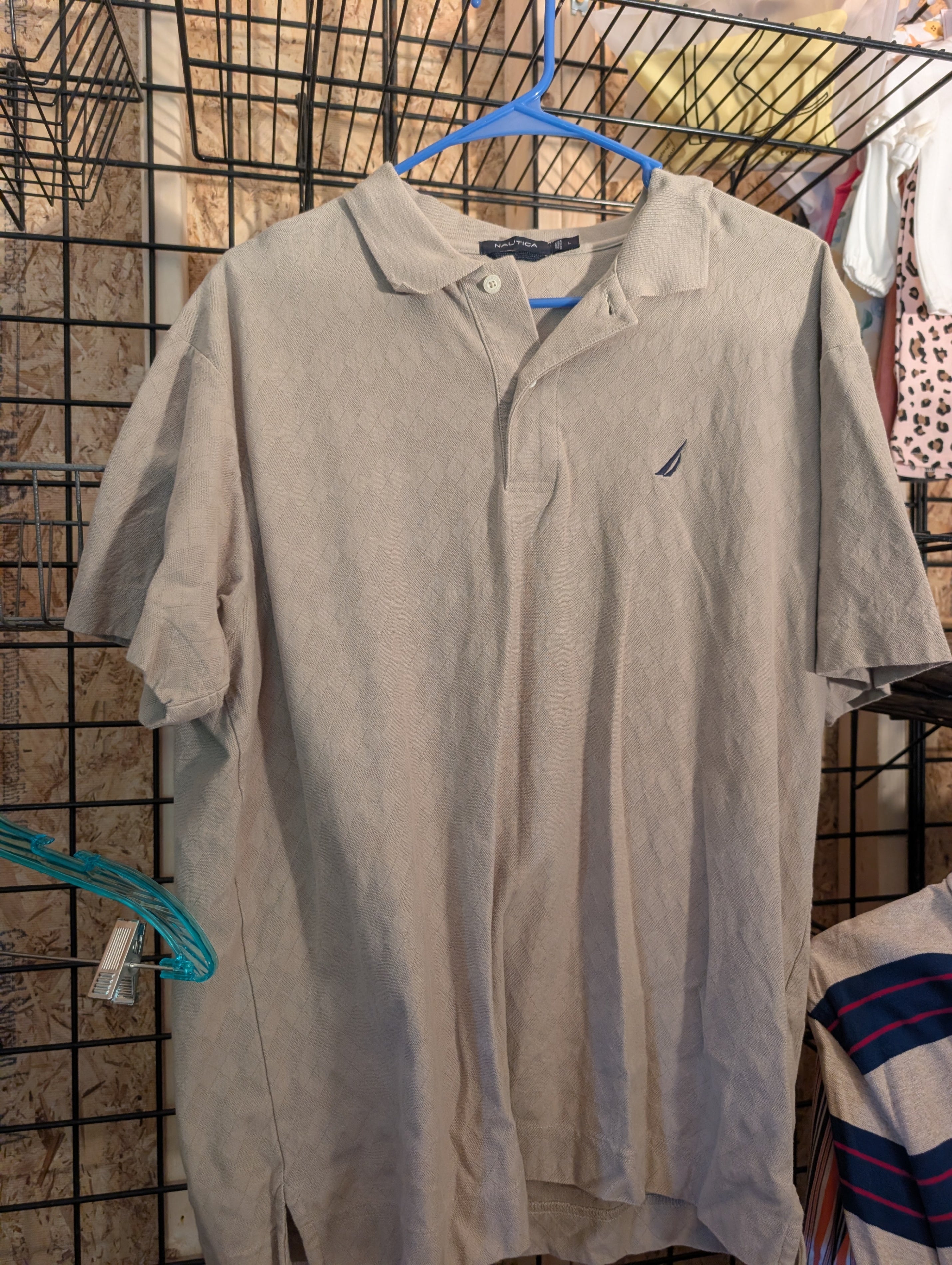 Nautica Men's Polo Shirt Beige Size L - Image 1