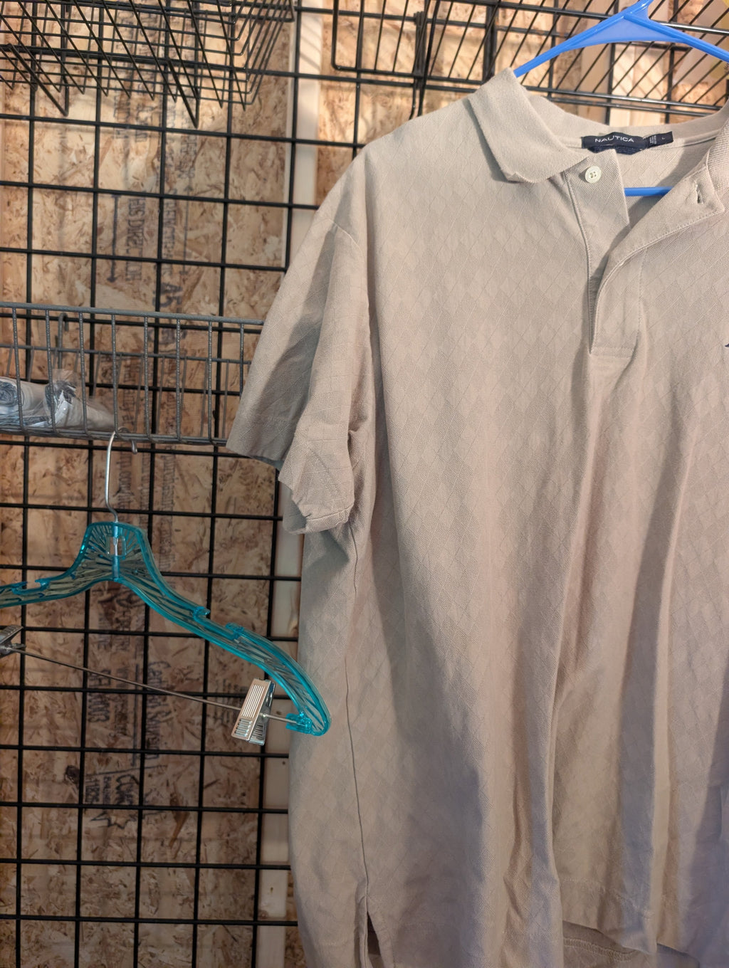 Nautica Men's Polo Shirt Beige Size L - Image 2