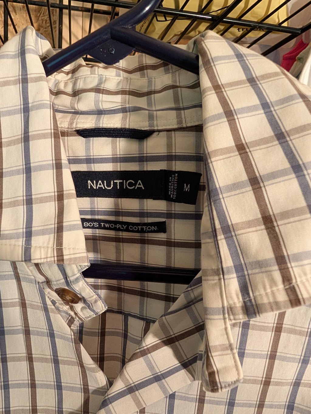 Nautica Men's Plaid Button-Up Shirt Size M - Image 3