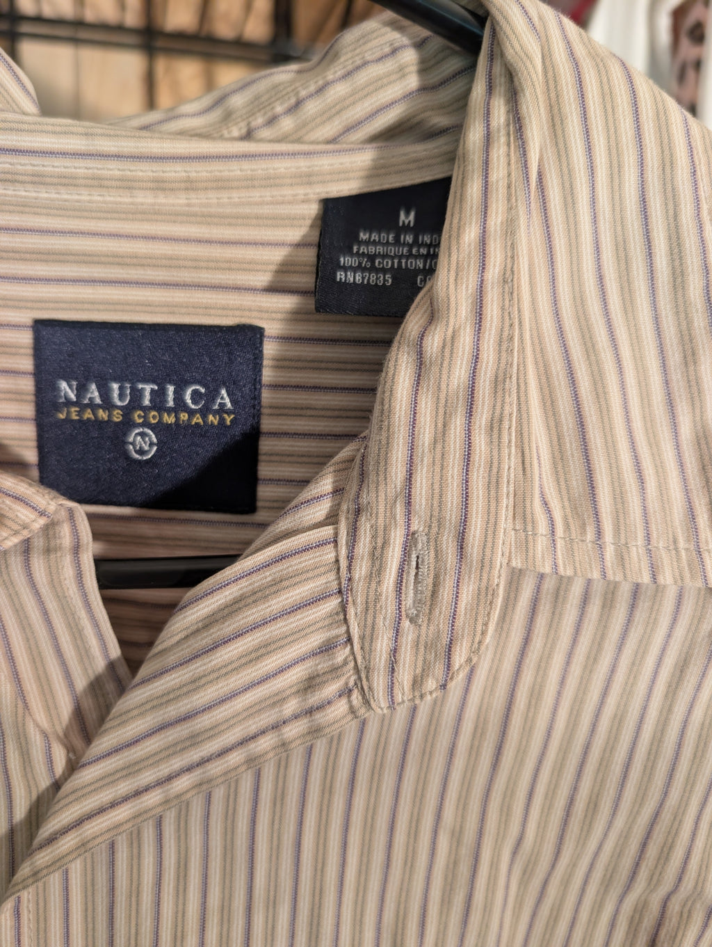 Nautica Jeans Company Striped Button-Up Shirt Medium - Image 2