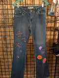 YMI Women's Embellished Jeans with Colorful Patches - Image 1