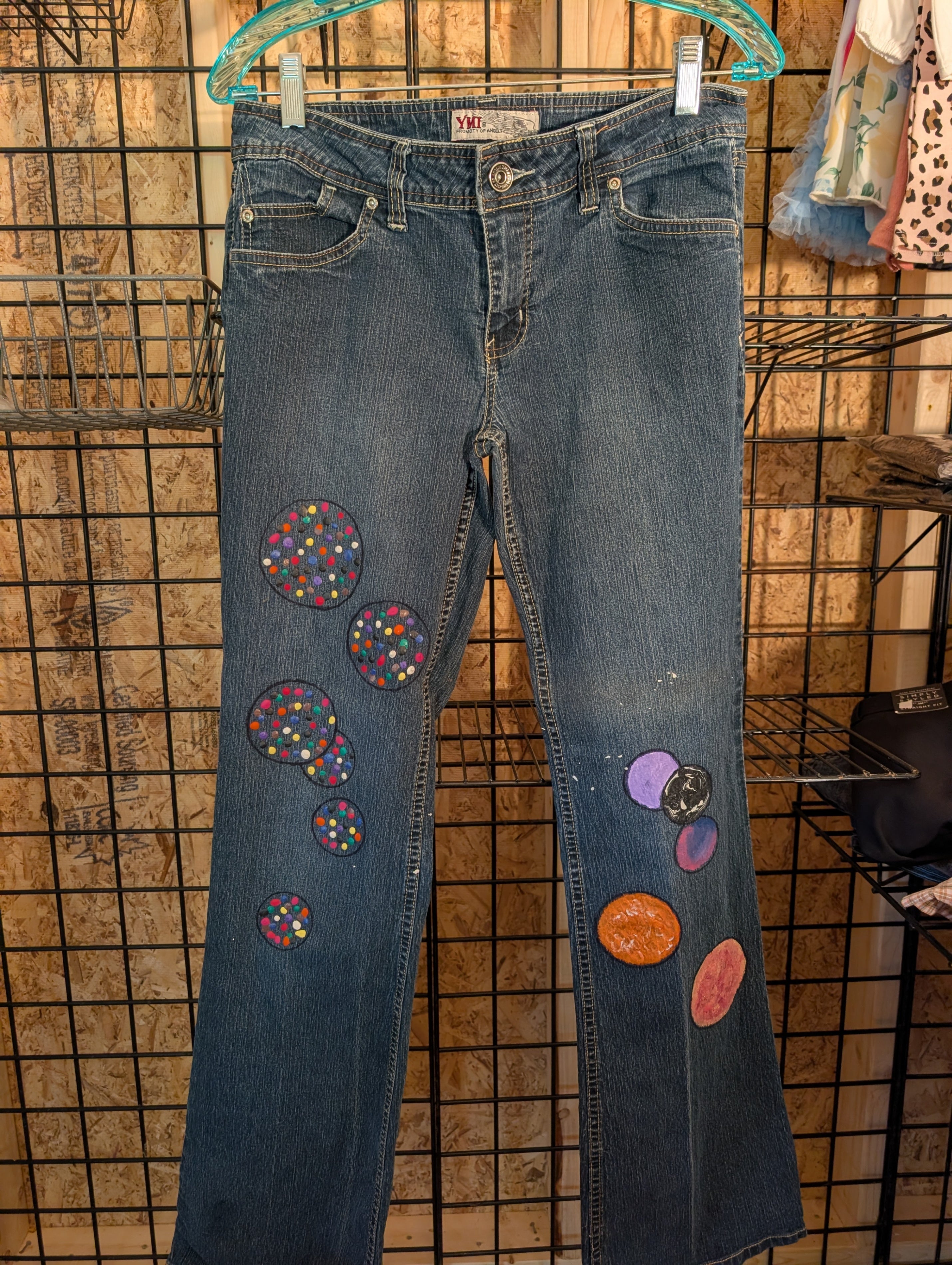 YMI Women's Embellished Jeans with Colorful Patches - Image 1